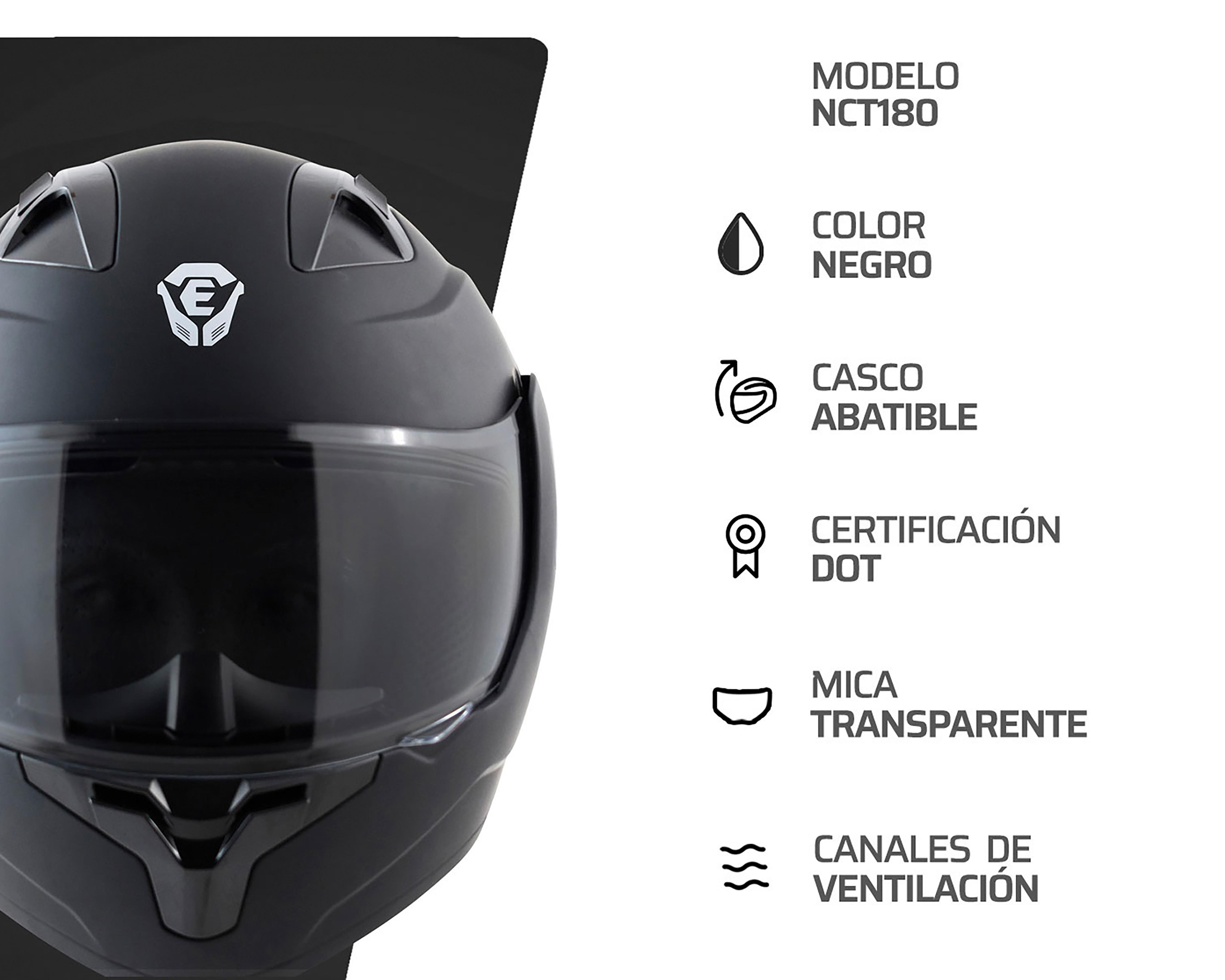 Foto 6 pulgar | Casco para Motociclista Exoskeleton Extragrande Negro con Certificación DOT