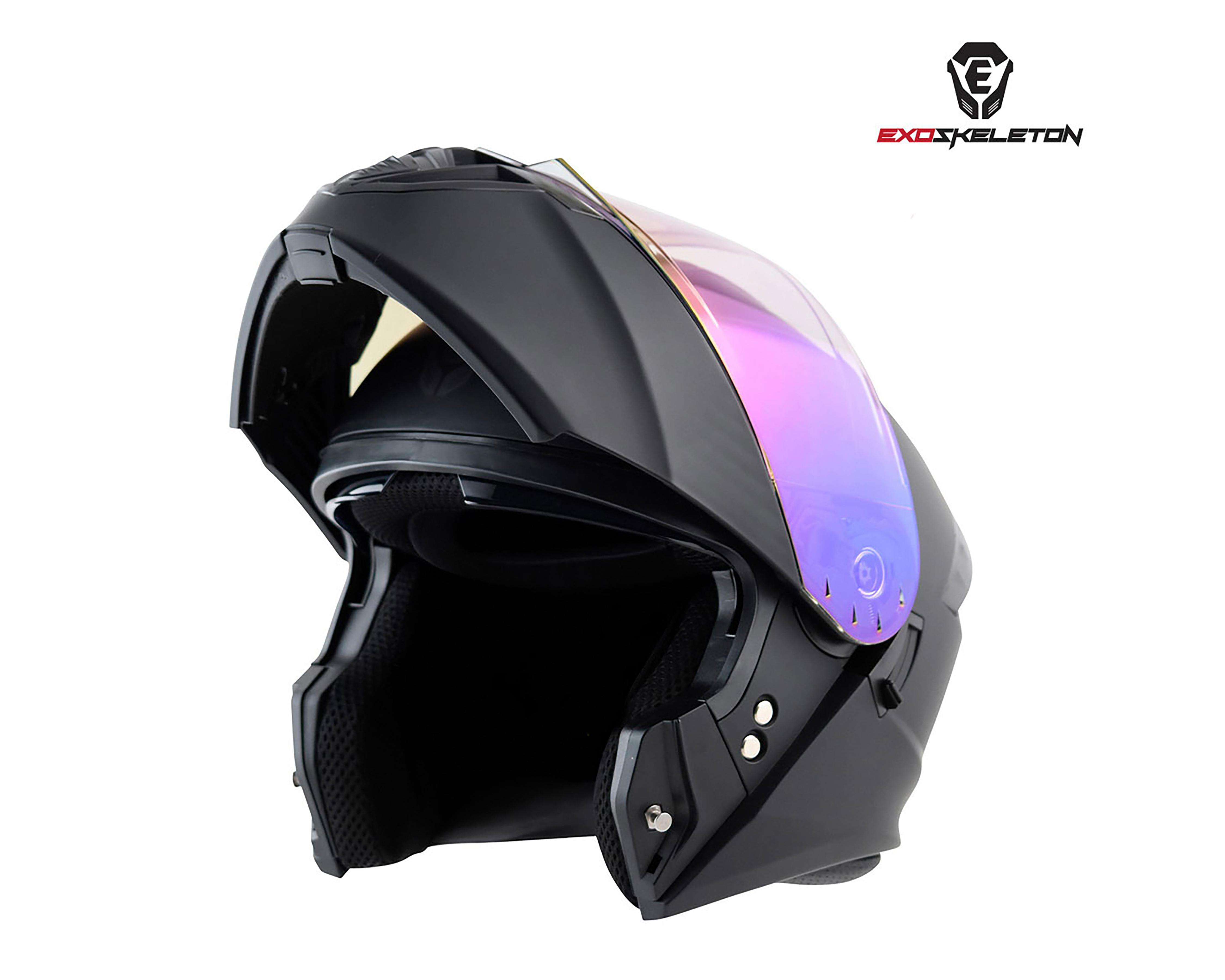 Foto 5 pulgar | Casco para Motociclista Exoskeleton Grande Negro Ajustable