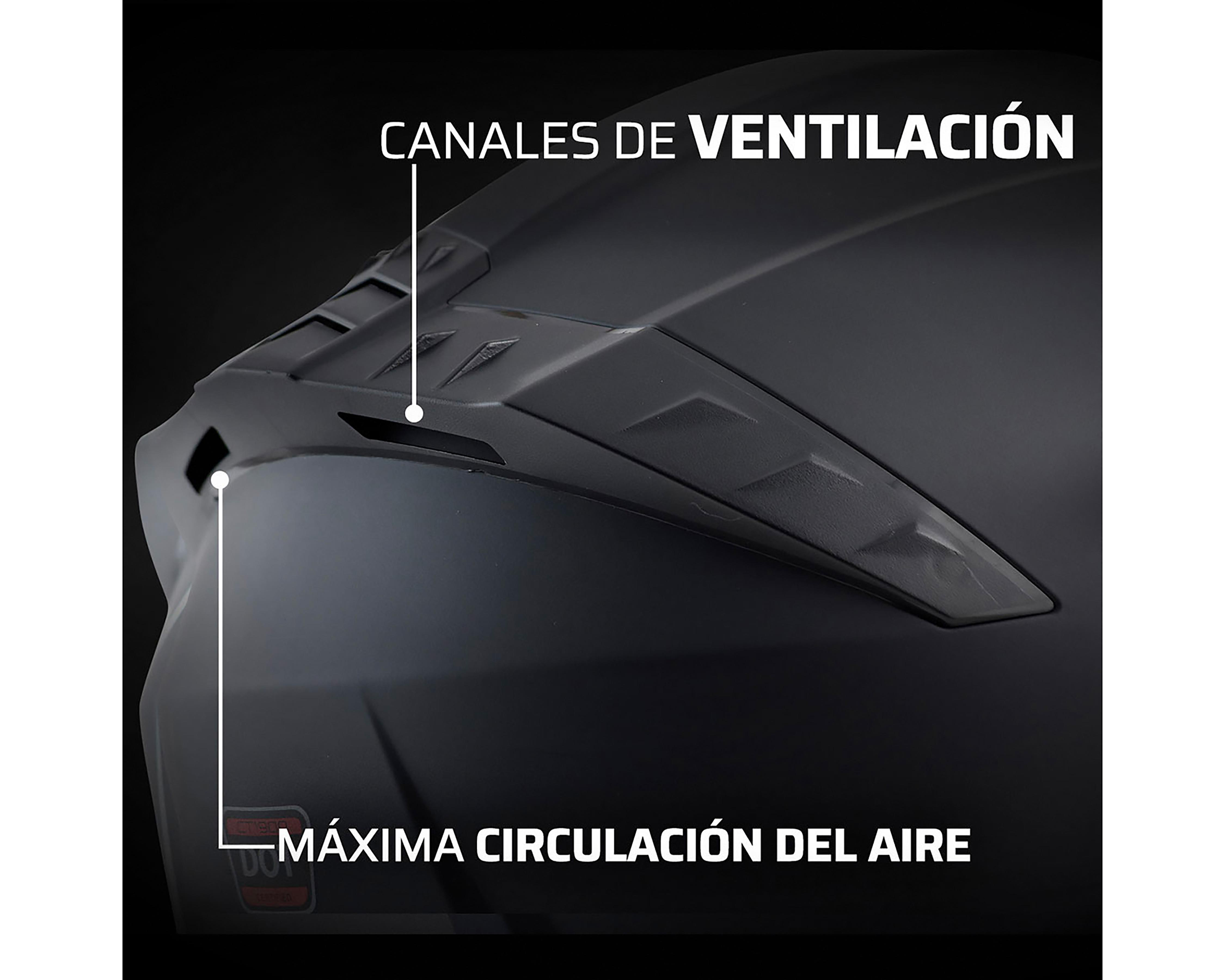 Foto 7 pulgar | Casco para Motociclista Exoskeleton Grande Negro Ajustable