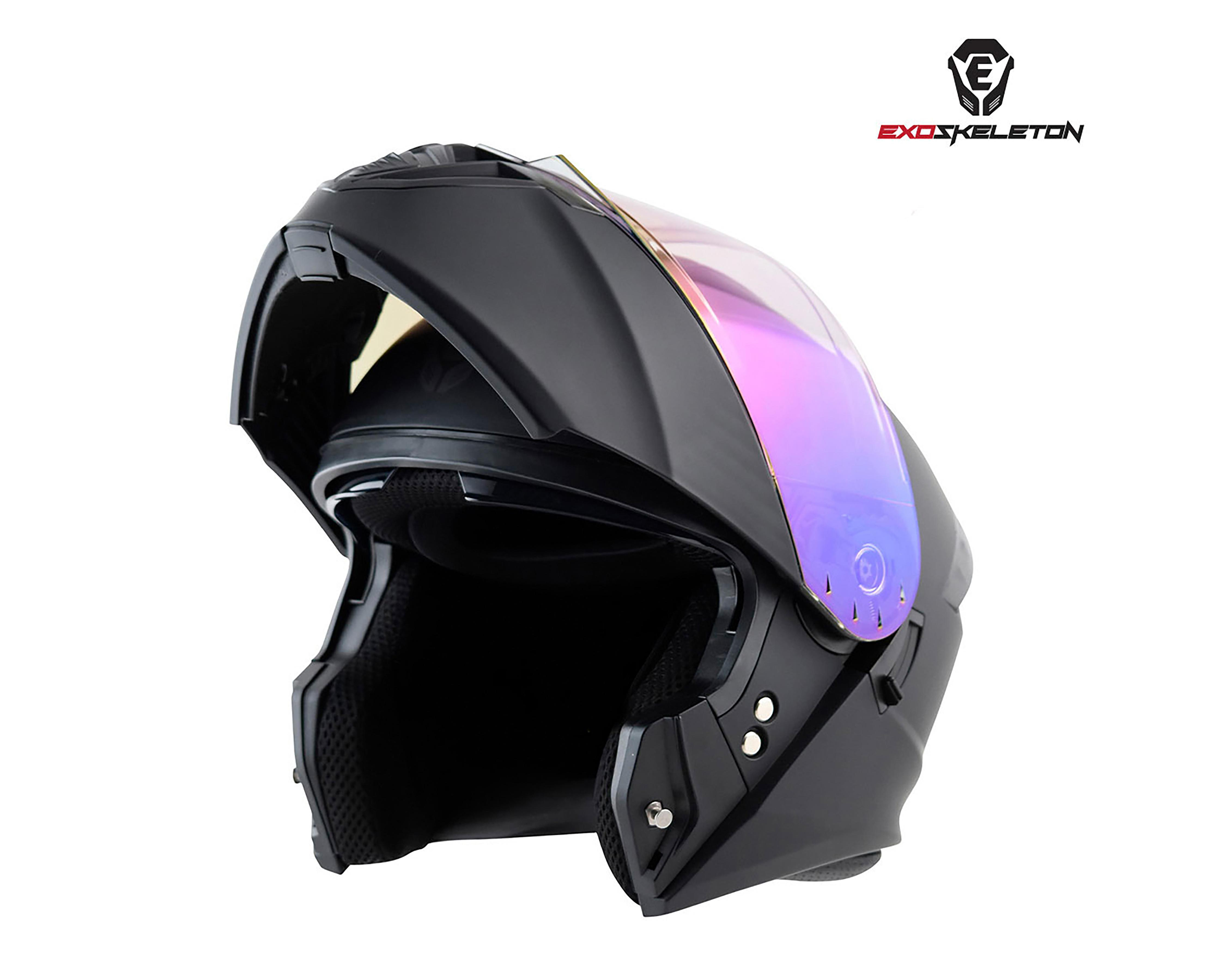 Foto 5 pulgar | Casco para Motociclista Exoskeleton Extragrande Negro Ajustable