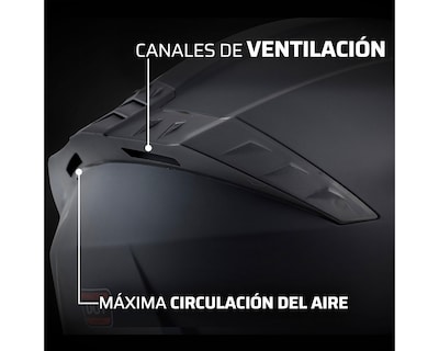 Foto 6 | Casco para Motociclista Exoskeleton Extragrande Negro Ajustable
