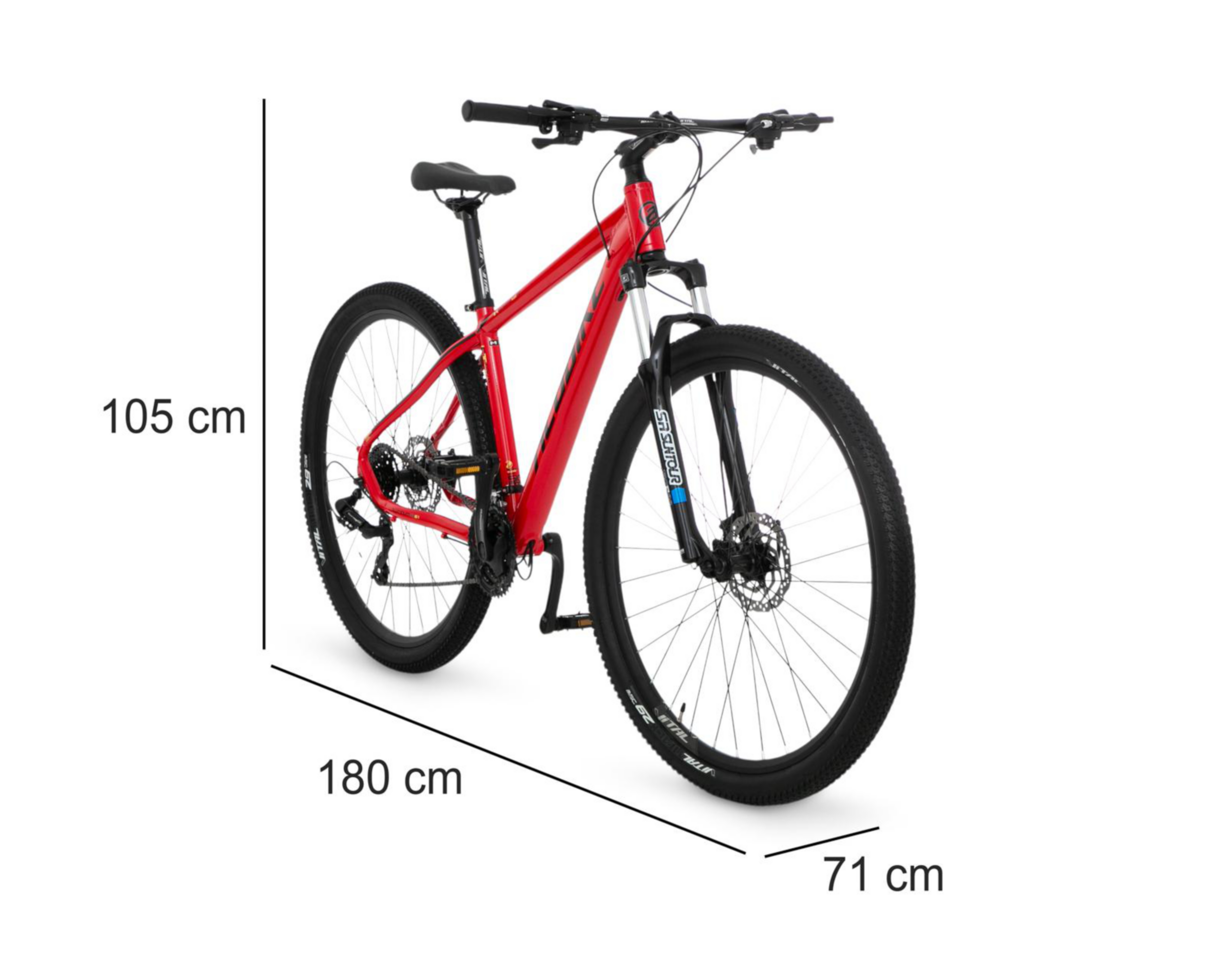 Foto 7 | Bicicleta de Montaña Alubike Sierra Rodada 29 Roja