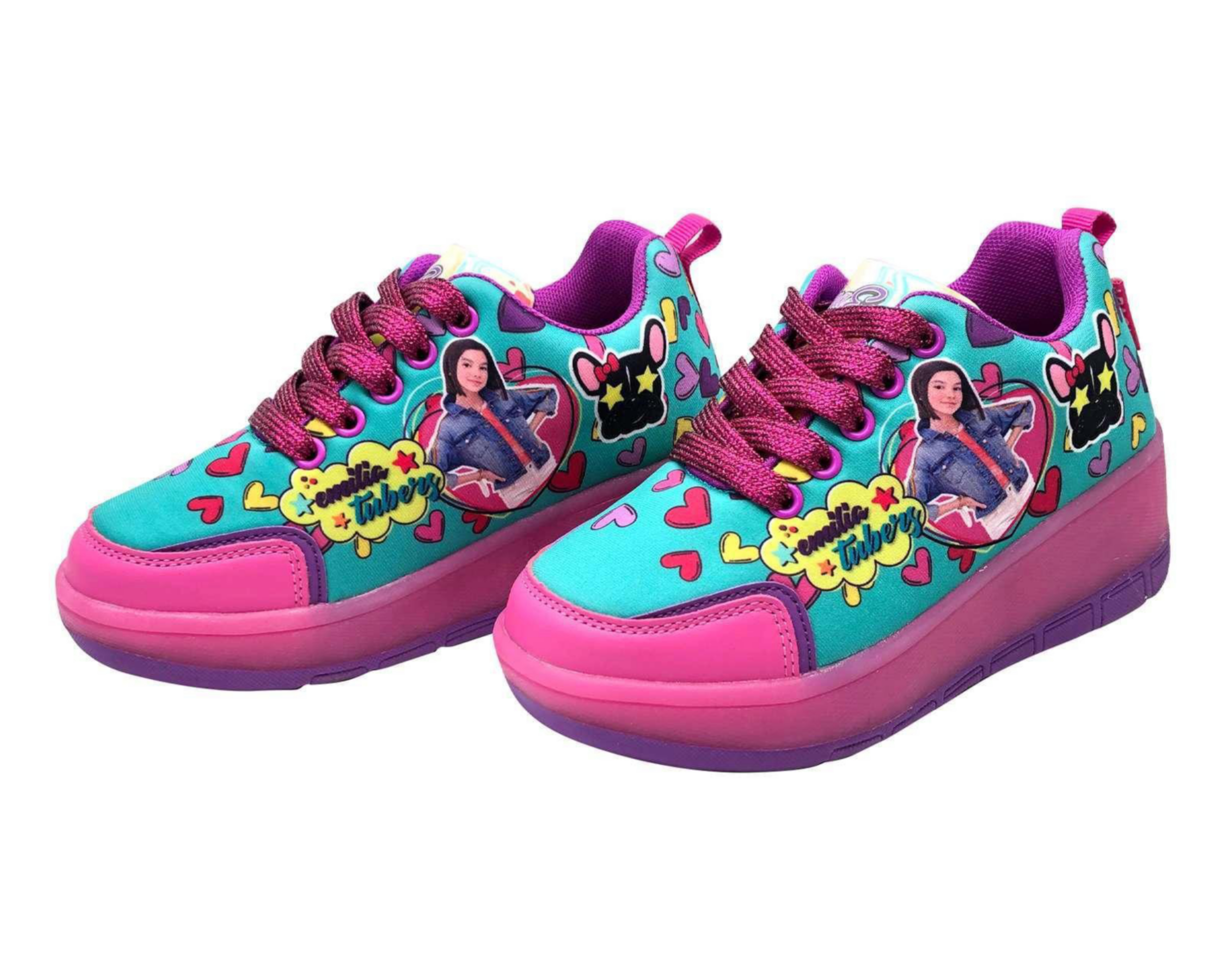 Foto 5 pulgar | Patines Apache Ana Emilia color Azul/Rosa Talla 19