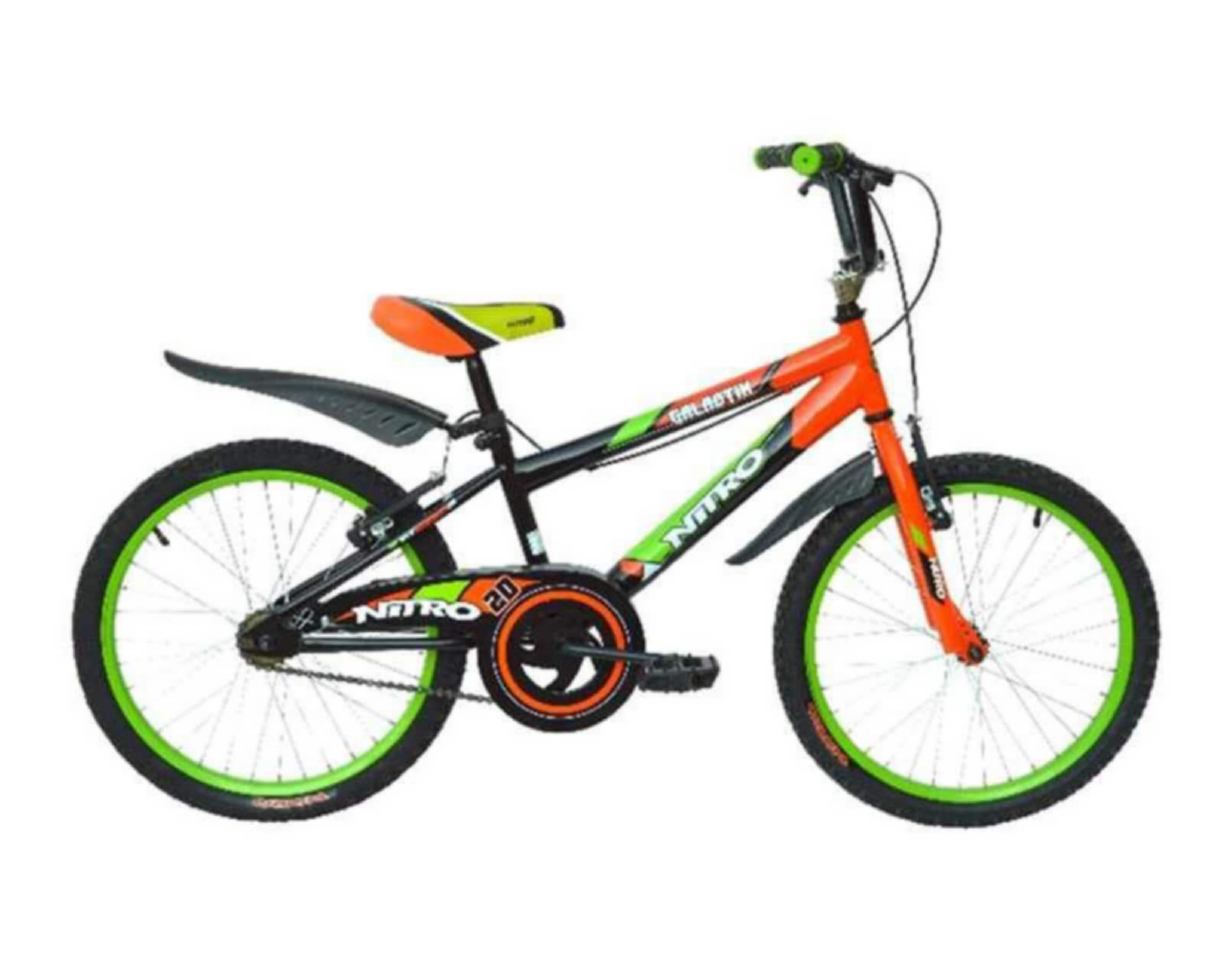 Foto 2 pulgar | Bicicleta Infantil Nitro Galactik 20" Anaranjado/Verde