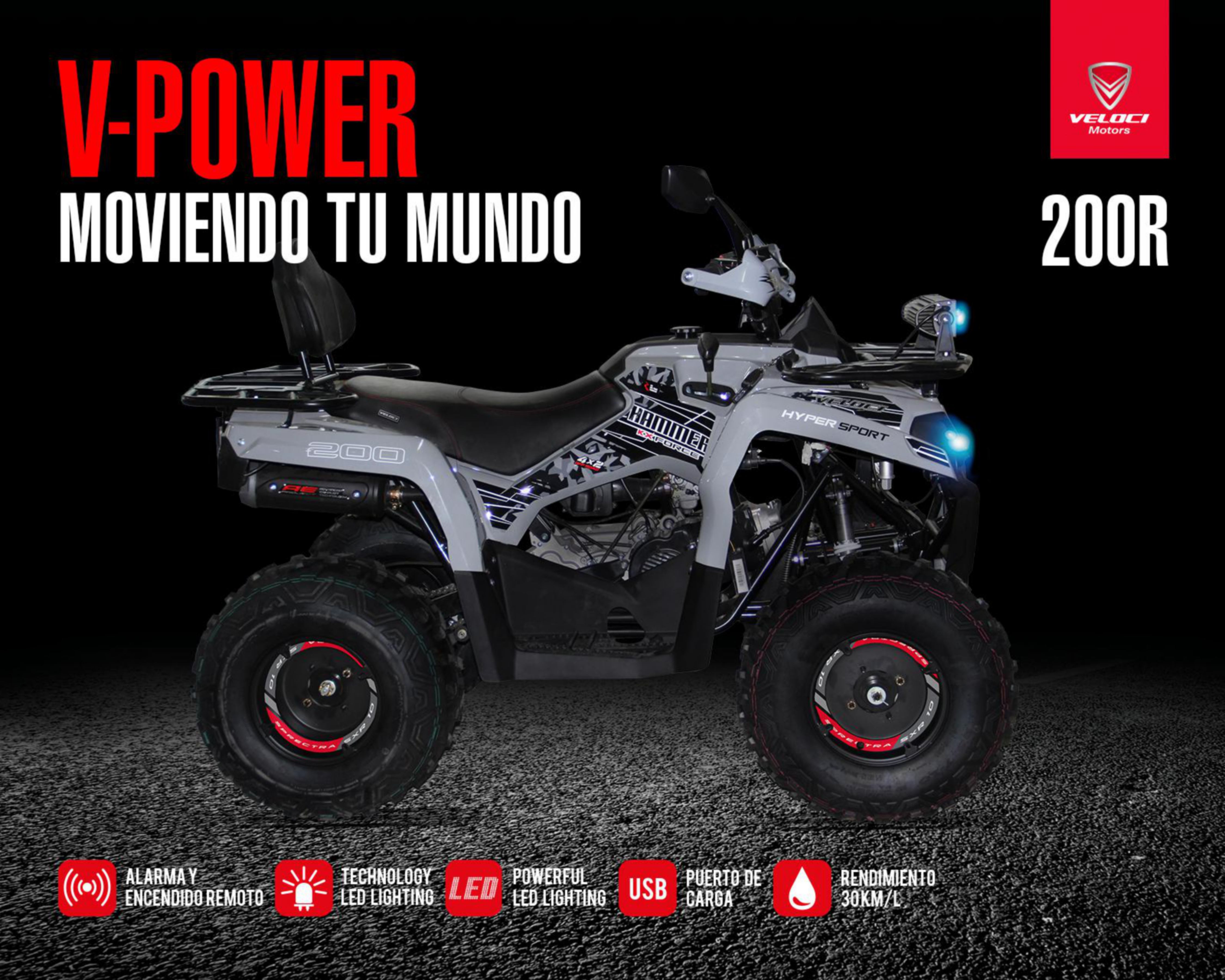 Foto 4 pulgar | Cuatrimoto Veloci Hammer KX Force 200 cc 2025