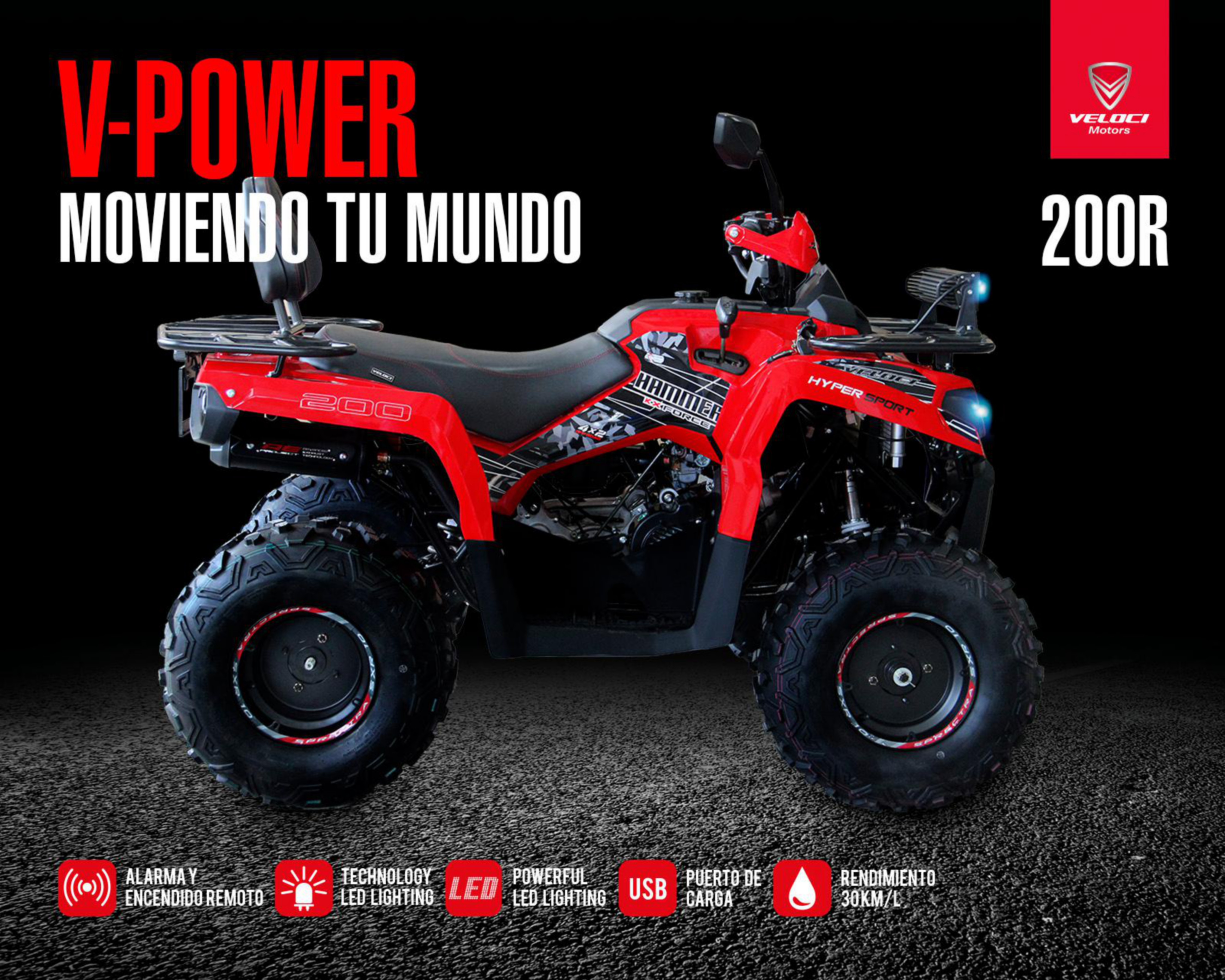 Foto 4 pulgar | Cuatrimoto Veloci Hammer KX Force 200 cc 2025