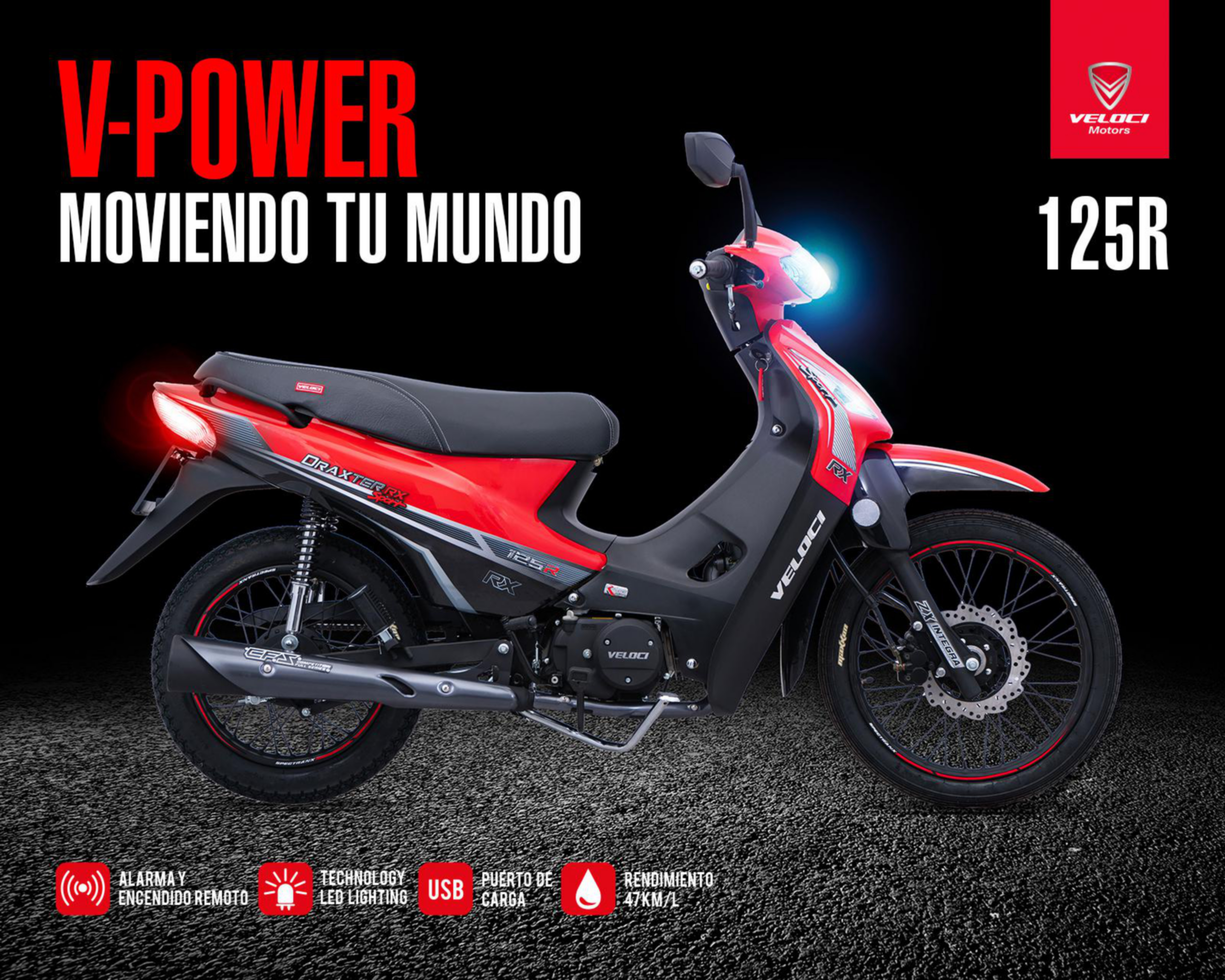 Foto 4 pulgar | Motocicleta Veloci Draxter RX Sport 125 cc 2025