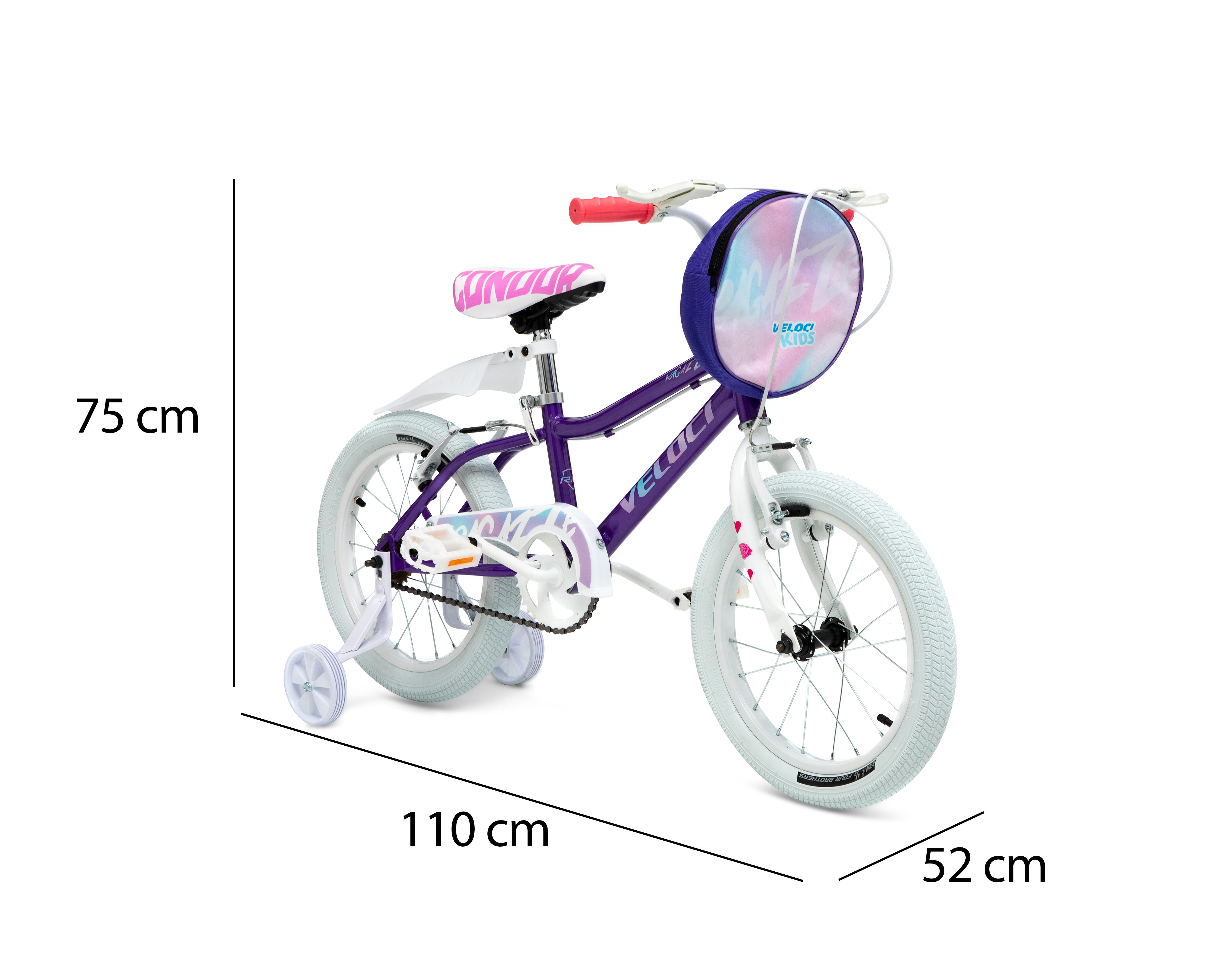 Foto 7 | Bicicleta Infantil Veloci Ragazze Rodada 16 Morada