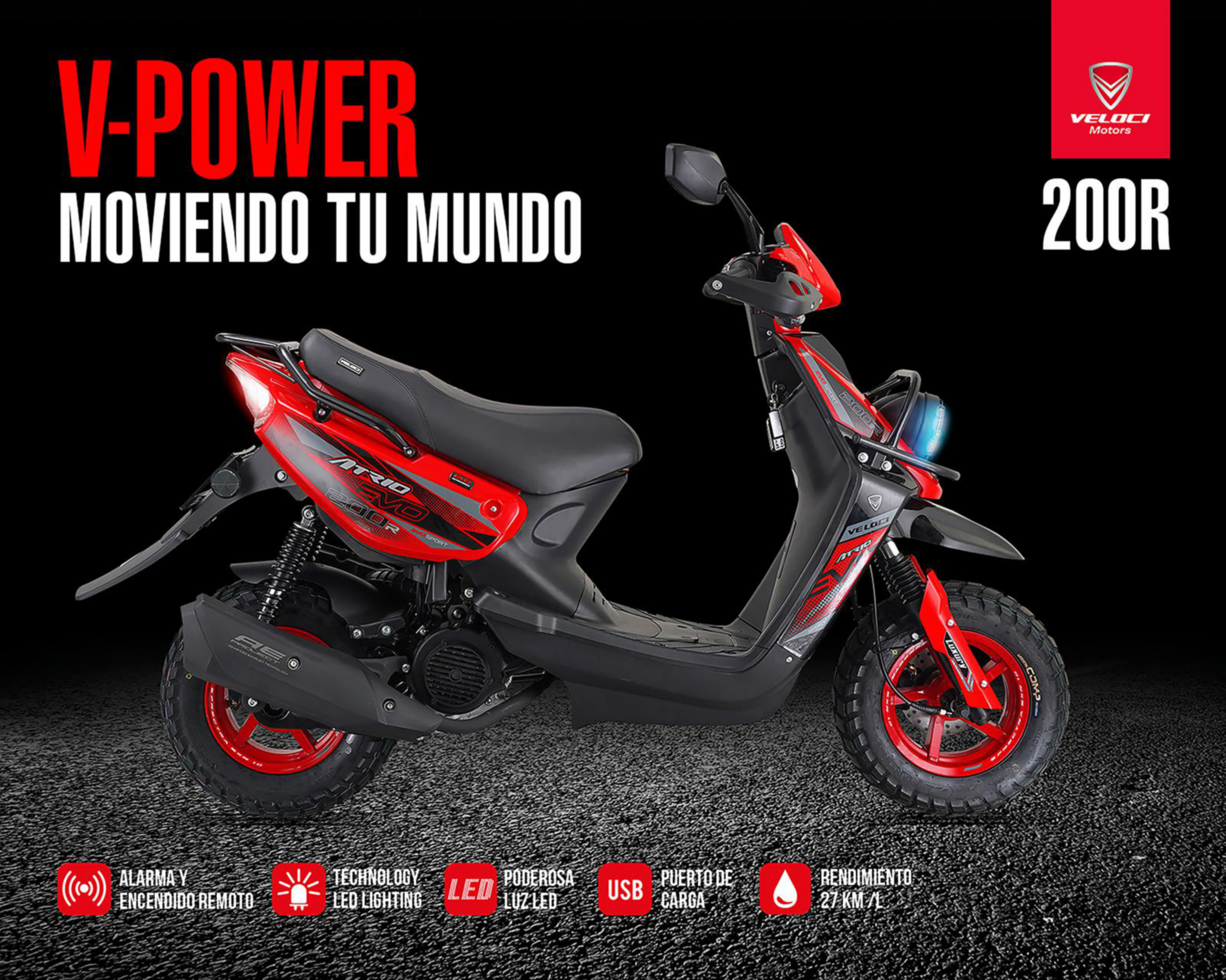 Foto 4 pulgar | Motocicleta Veloci Atrio Evo Sport 200cc 2025