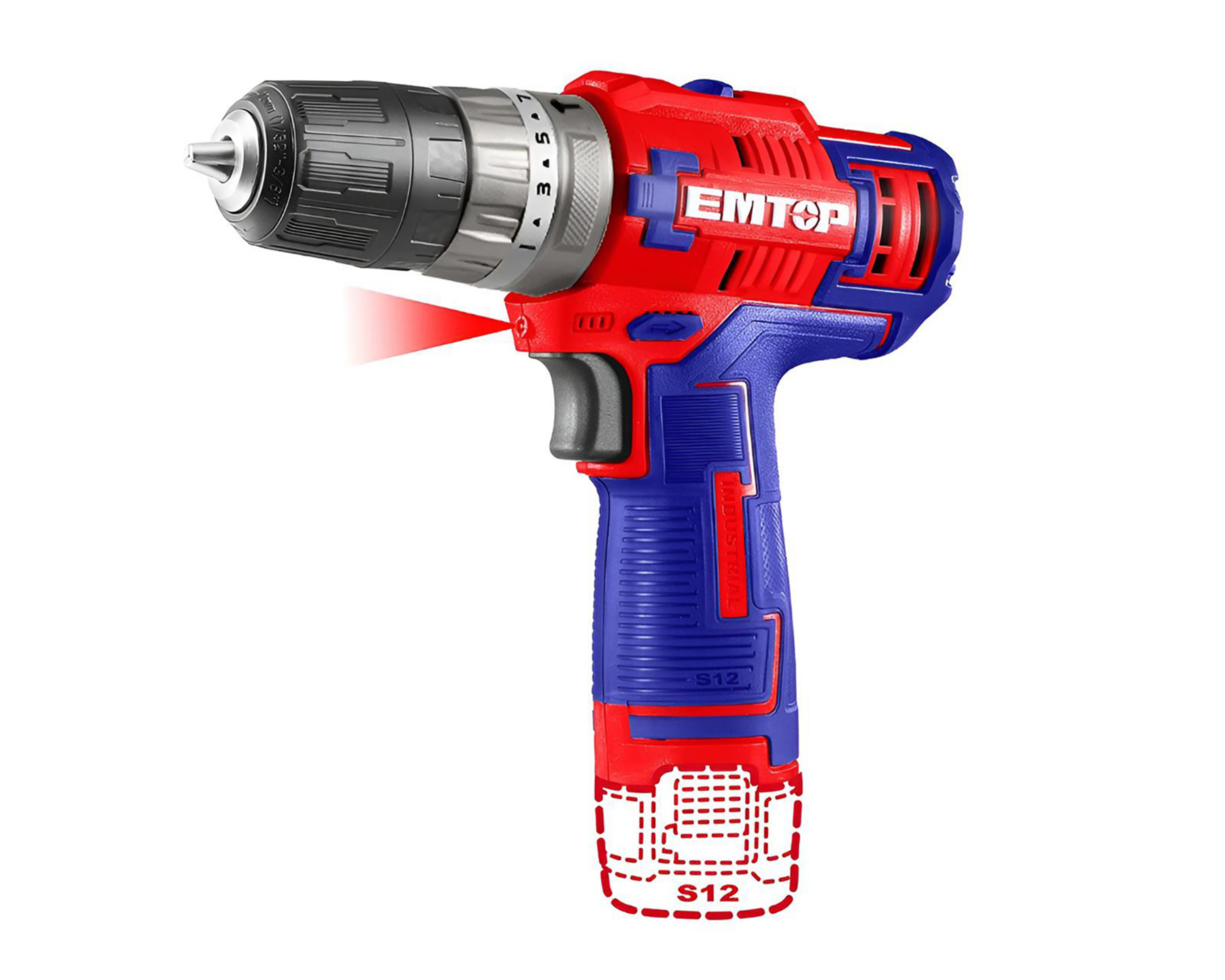 Foto 4 pulgar | Taladro de Impacto EMTOP ECIDL12620 50 Piezas