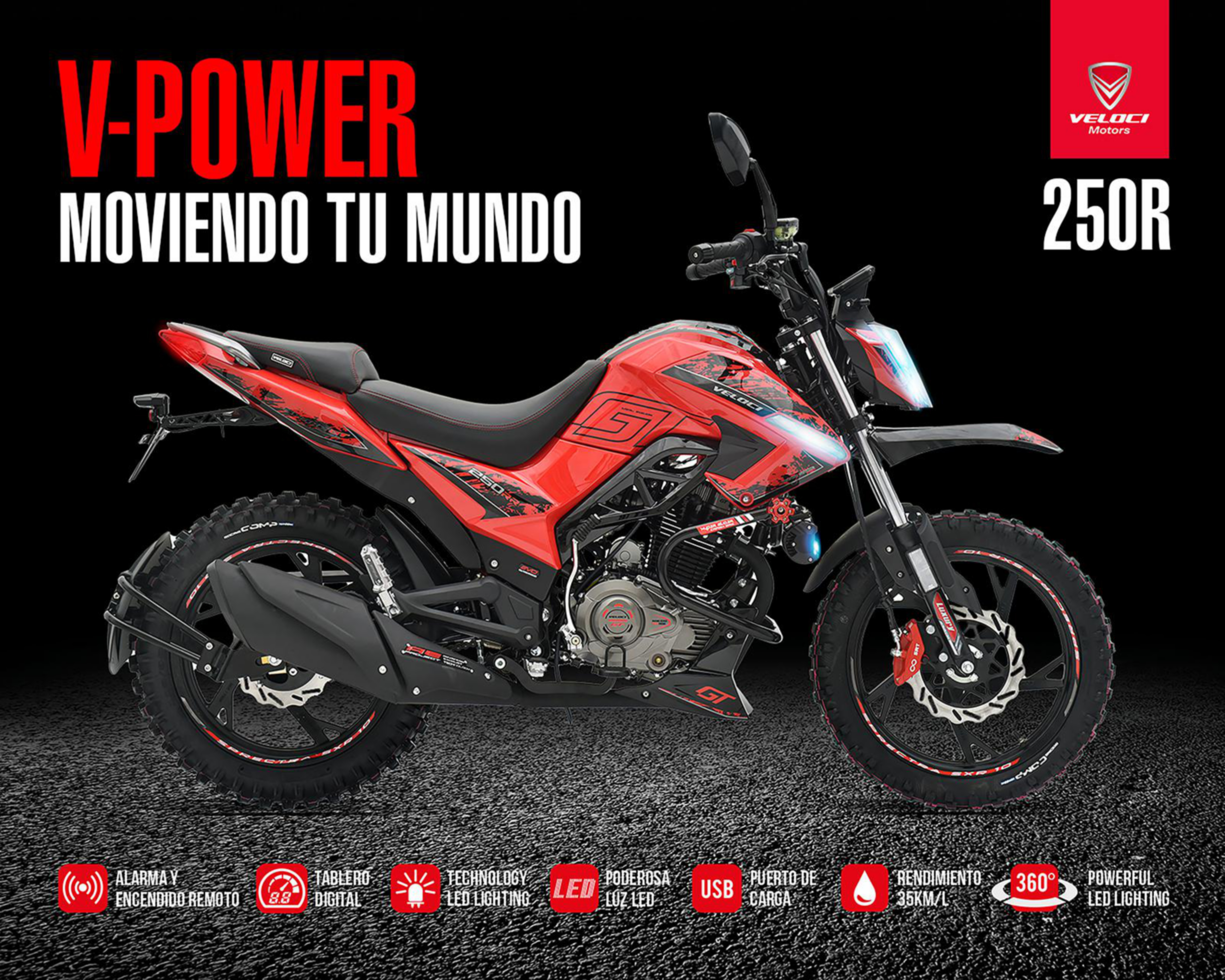 Foto 4 pulgar | Motocicleta Veloci Snake GT Trail Edition 250 cc