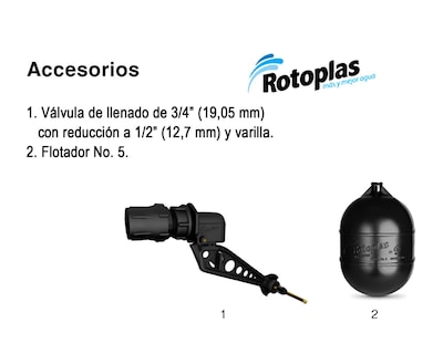 Foto 5 | Tinaco Resistec Rotoplas 450 L con 2 Accesorios