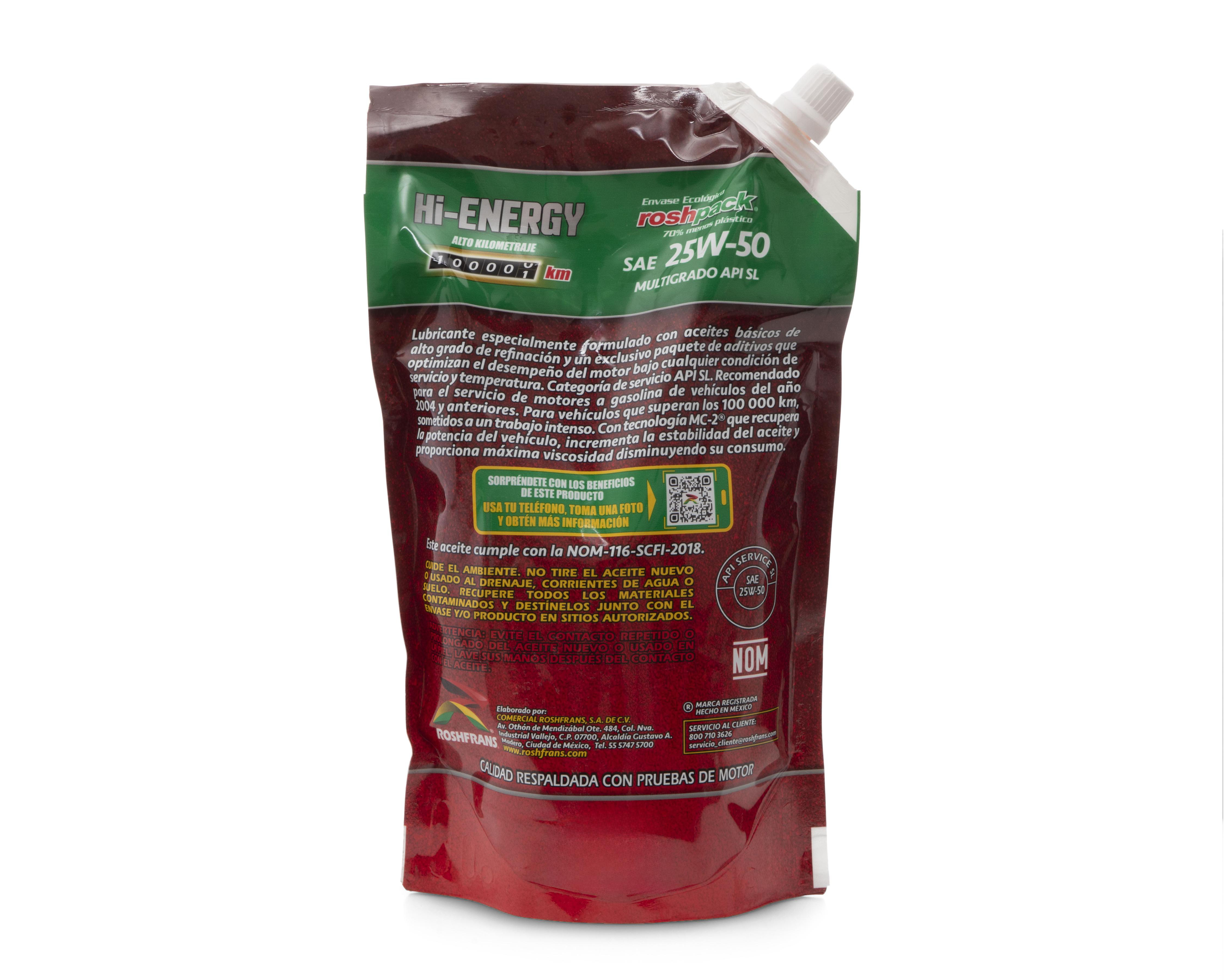 Foto 2 | Aceite para Motor 25W-50 Roshfrans Hi-Energy 950 ml