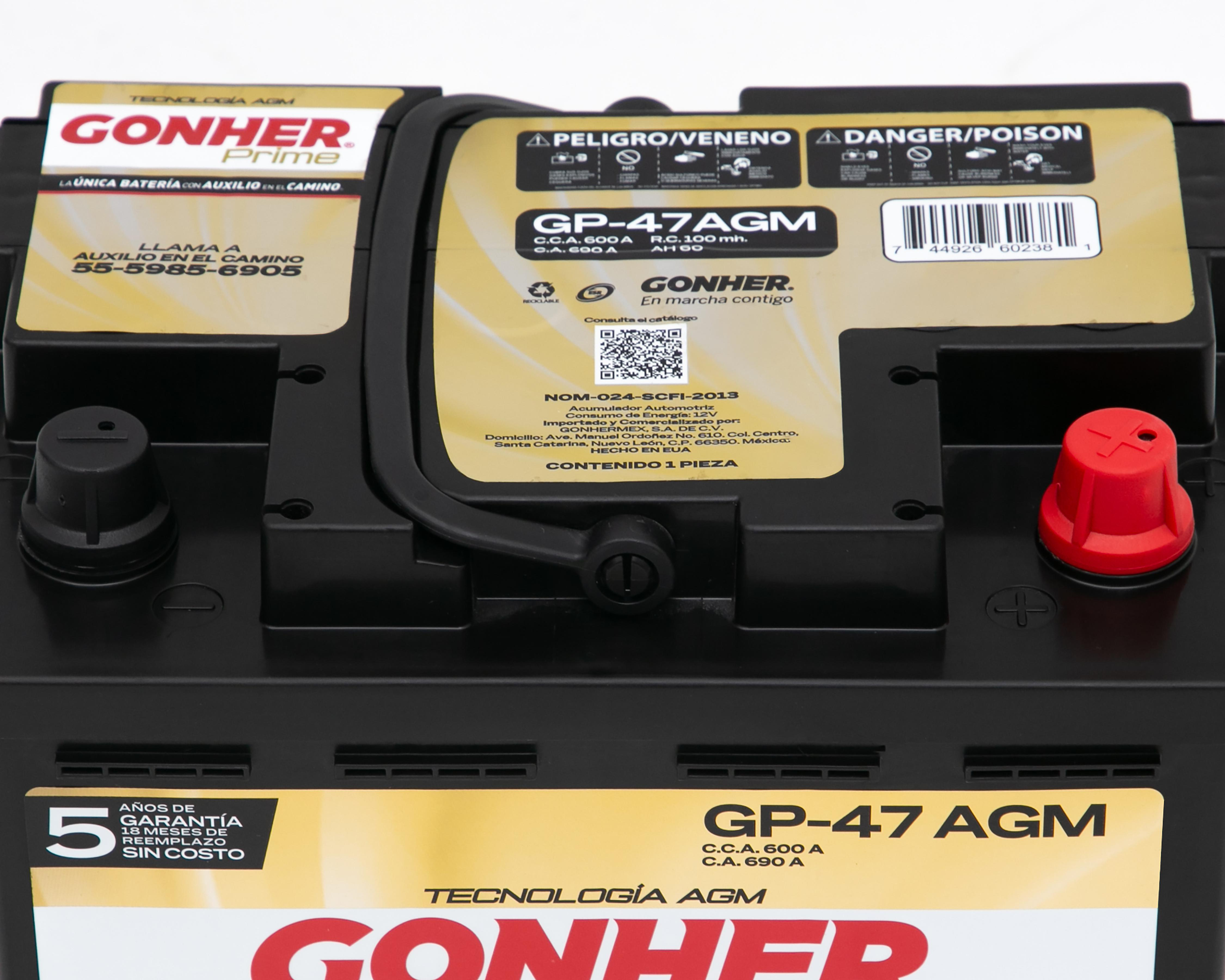 Foto 4 | Batería para Auto Gonher Prime GP-47 AGM