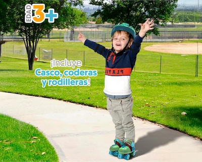 Foto 5 | Patines para Niño de 4 Ruedas Apache Dino 3D con Casco