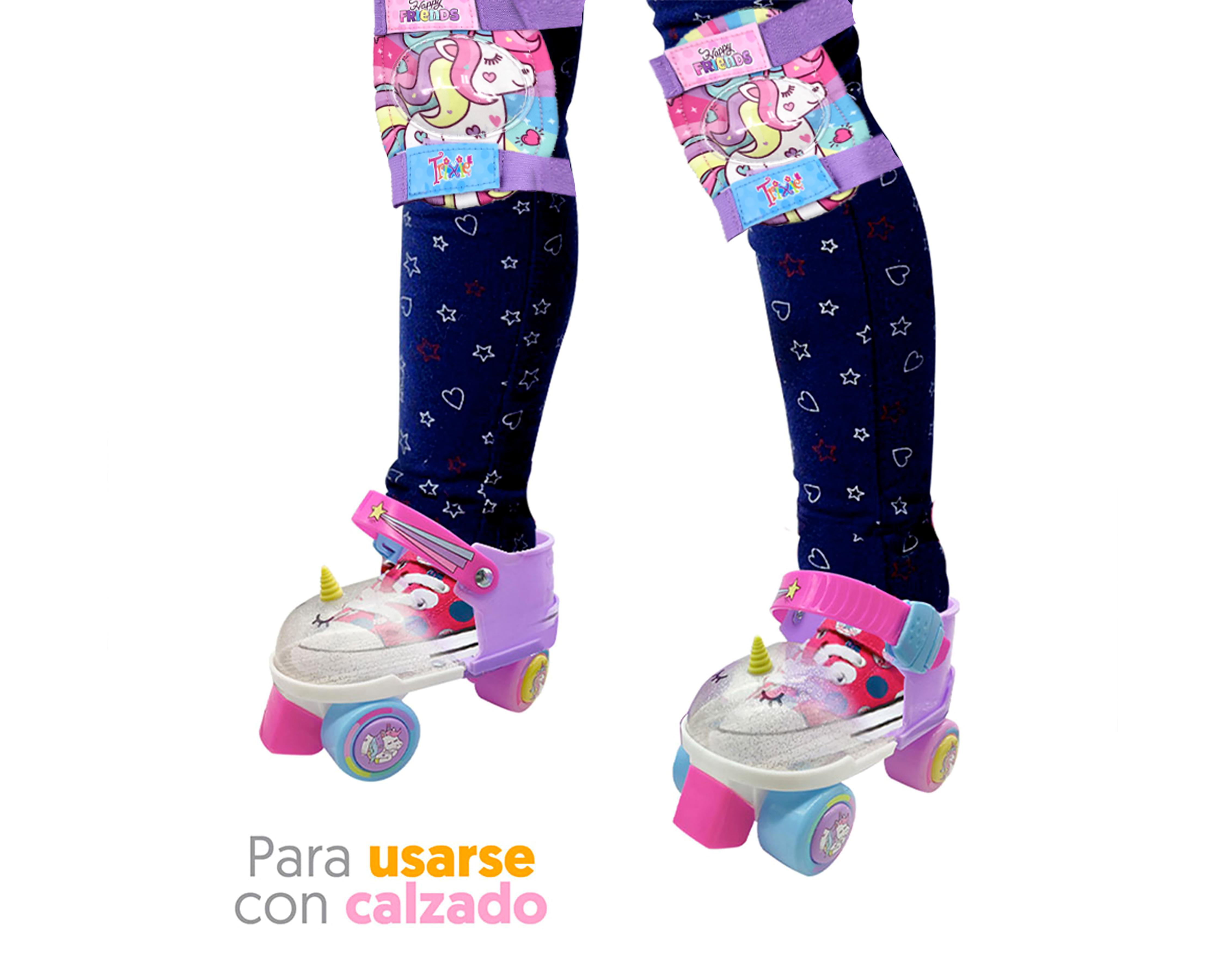 Foto 4 pulgar | Patines para Niña de 4 Ruedas Apache Trixie Unicornio con Casco