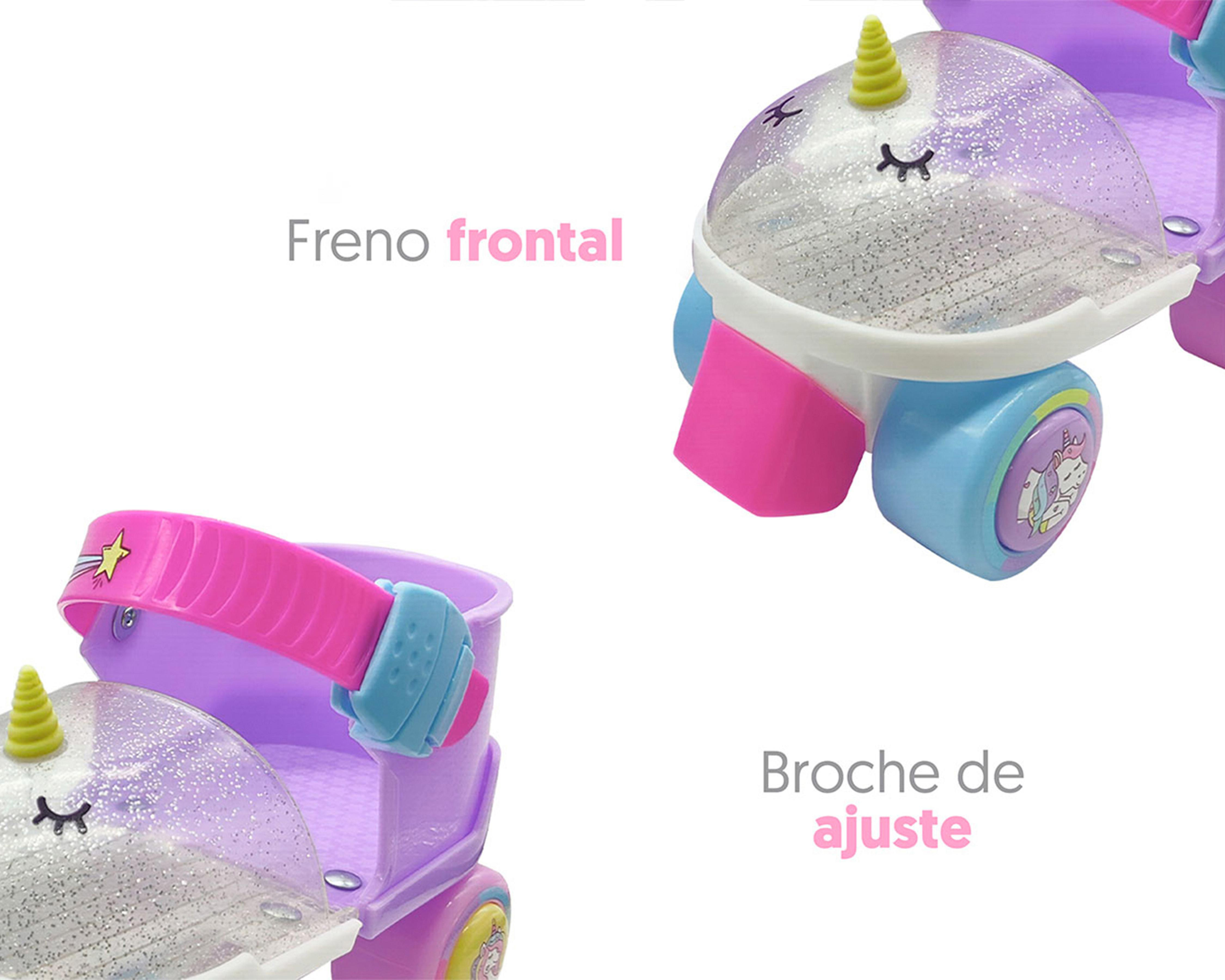 Foto 5 pulgar | Patines para Niña de 4 Ruedas Apache Trixie Unicornio con Casco