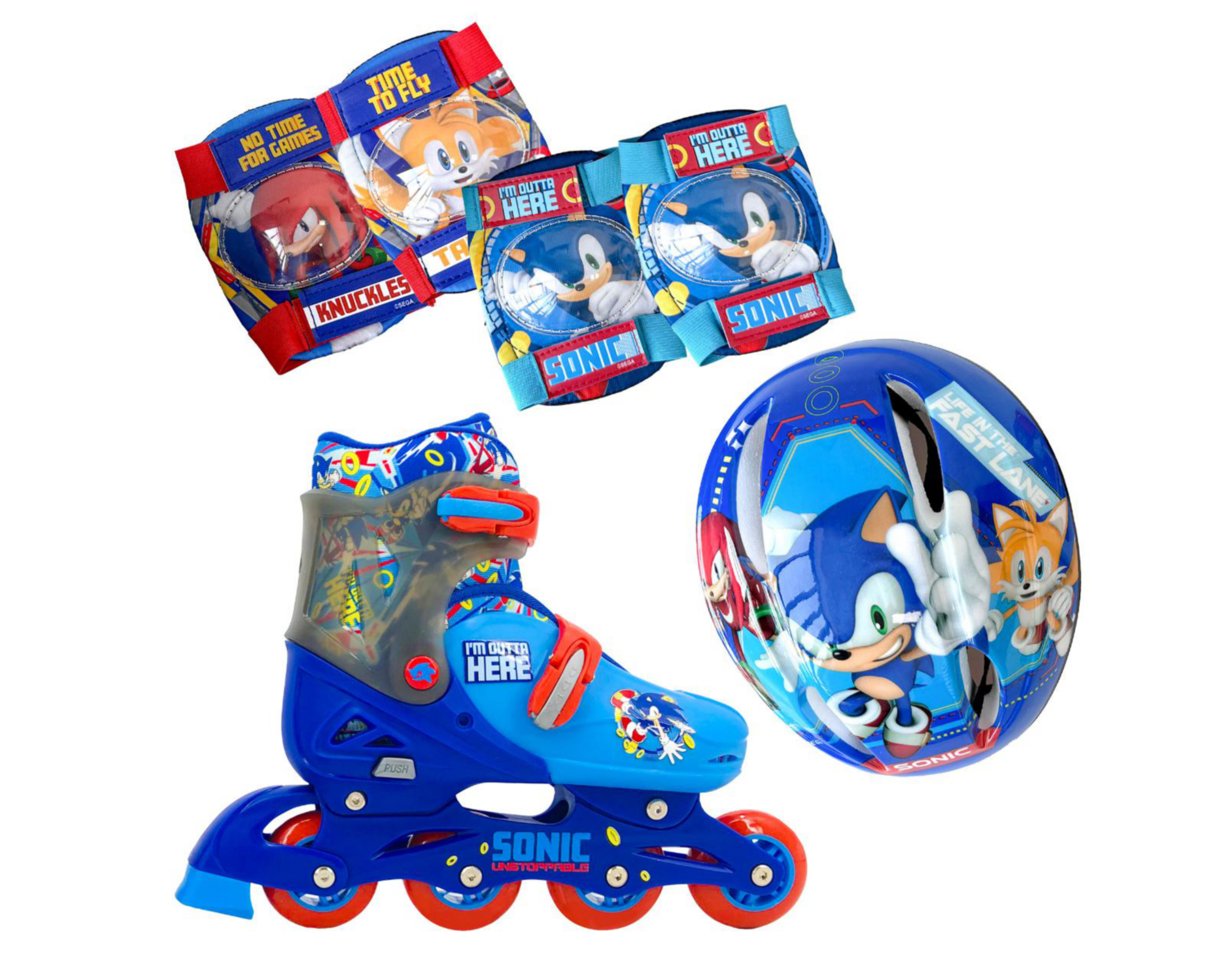 Patines para Niño de 4 Ruedas Apache Sonic con Casco