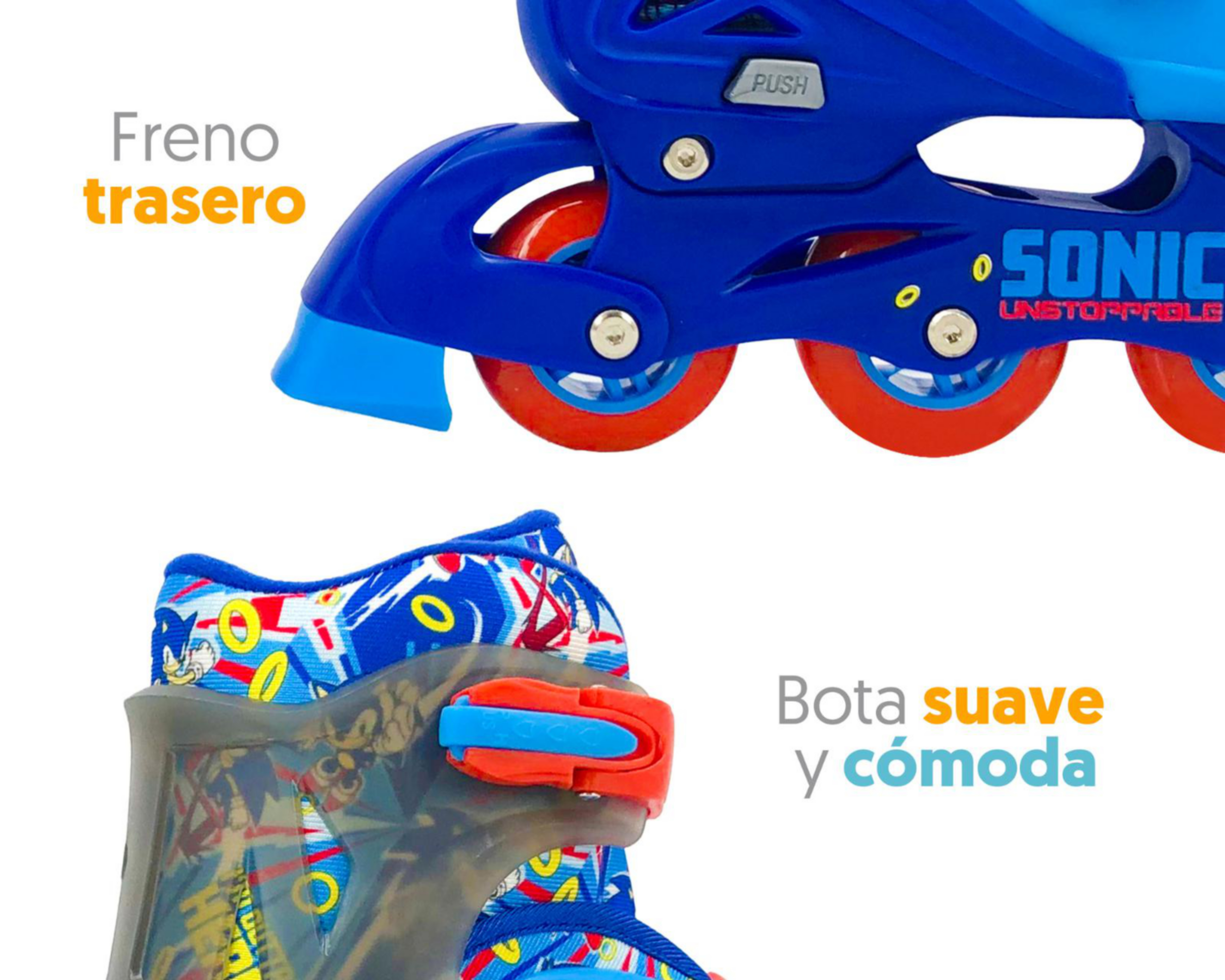 Foto 3 | Patines para Niño de 4 Ruedas Apache Sonic con Casco