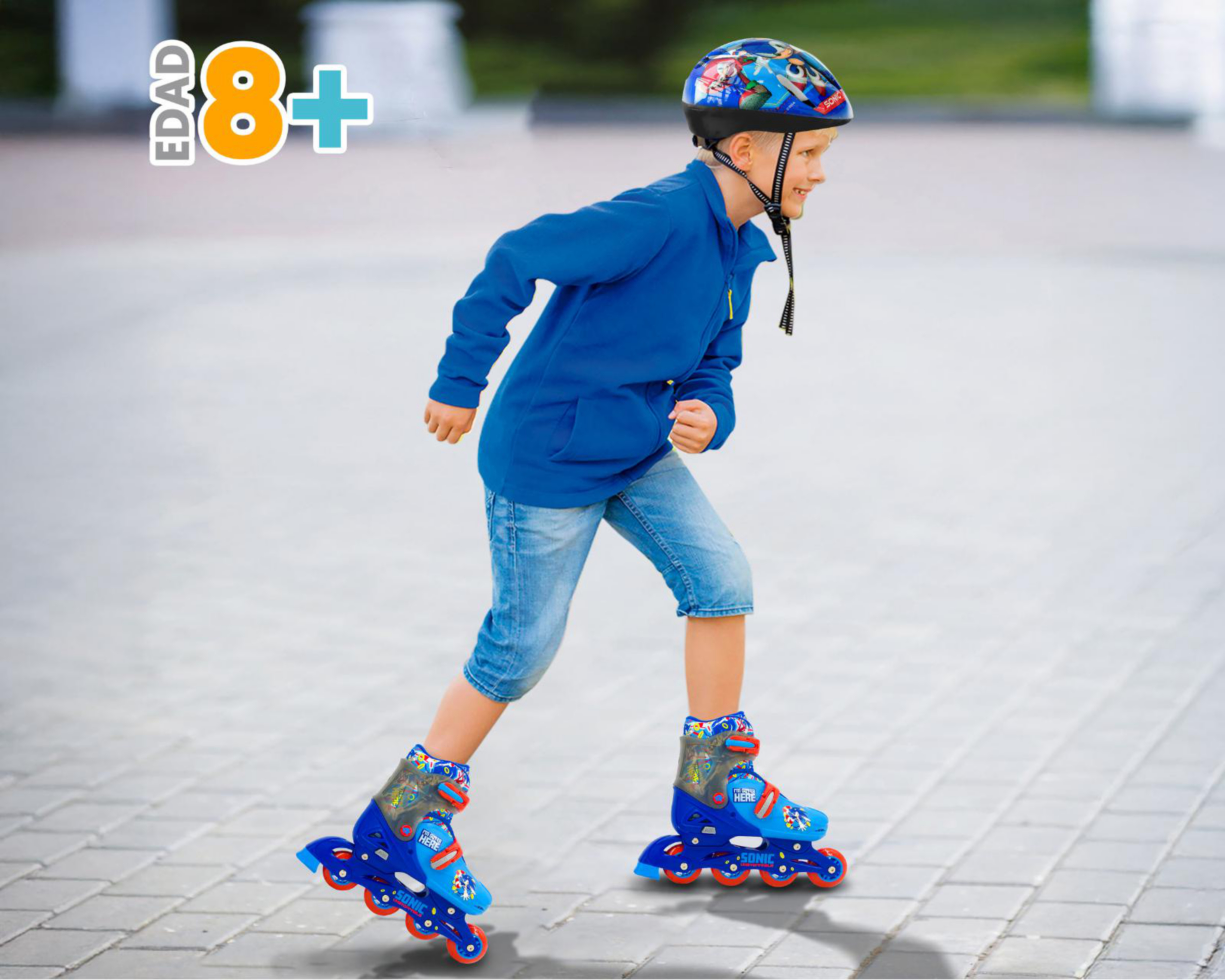 Foto 4 | Patines para Niño de 4 Ruedas Apache Sonic con Casco