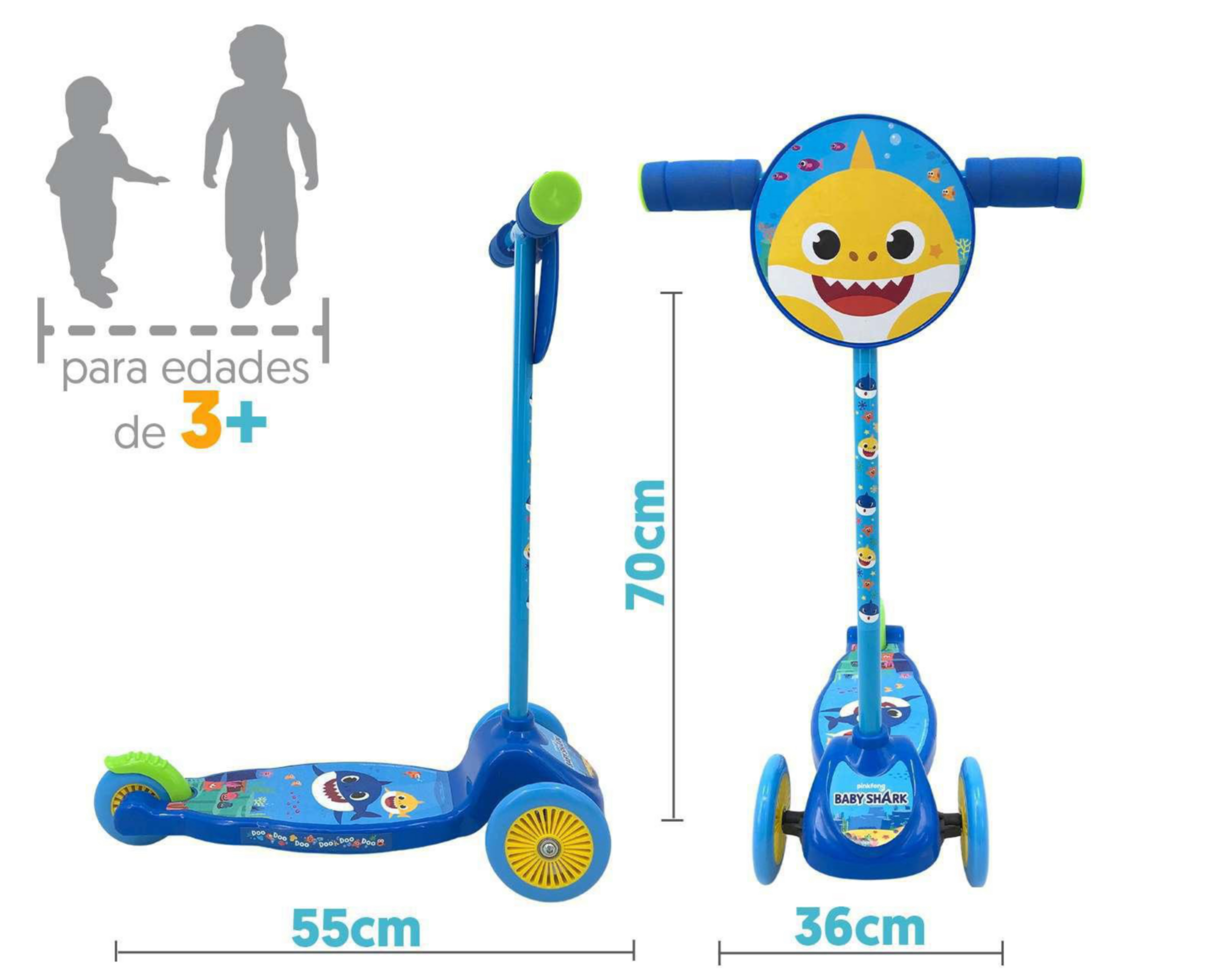Foto 5 pulgar | Scooter Apache Baby Shark M-SBSK