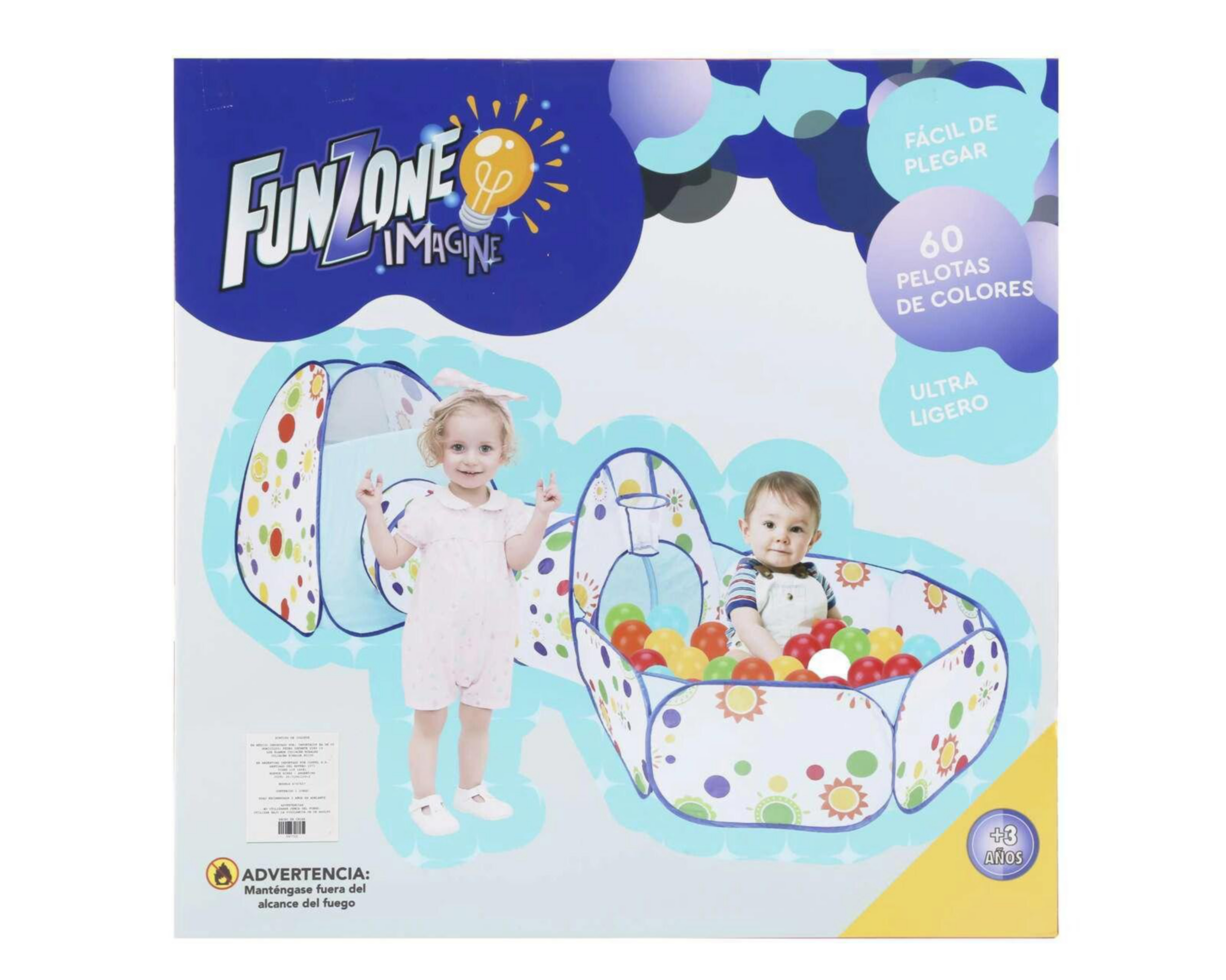 Foto 3 | Casita de Juego con Túnel Funzone Blanca