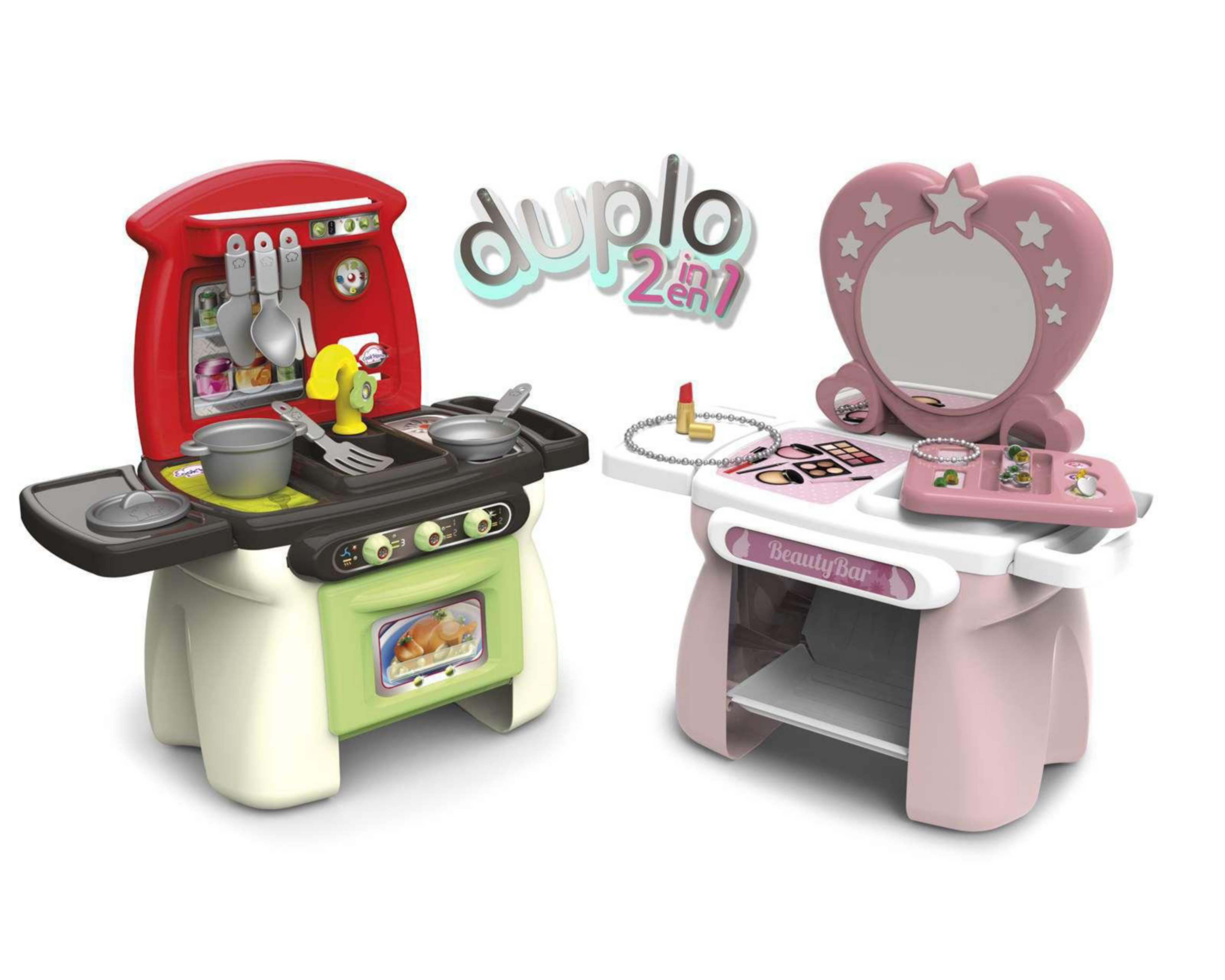 Cocina y Manicura Vanity Duplo Chicos rojo/rosa