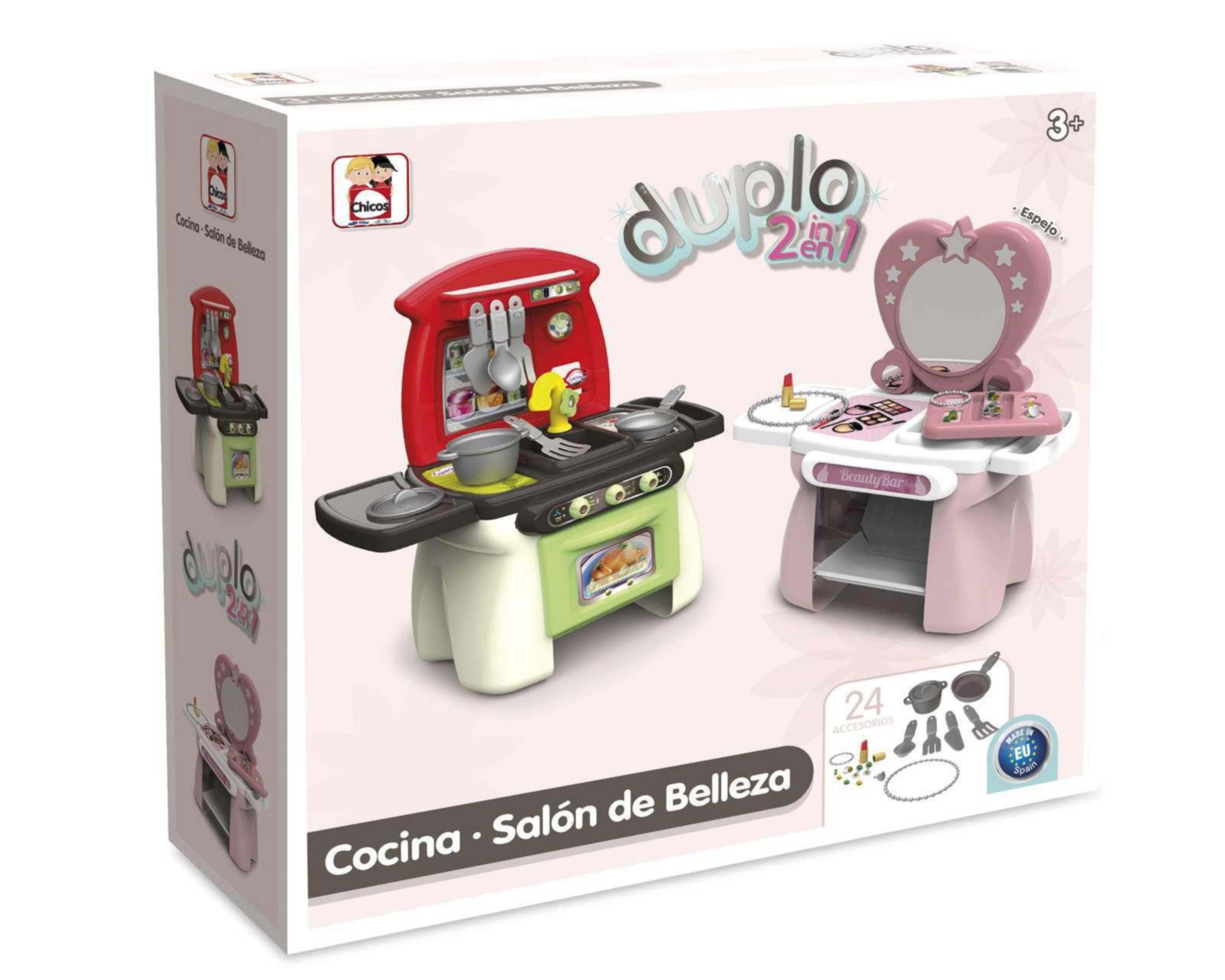 Foto 4 | Cocina y Manicura Vanity Duplo Chicos rojo/rosa