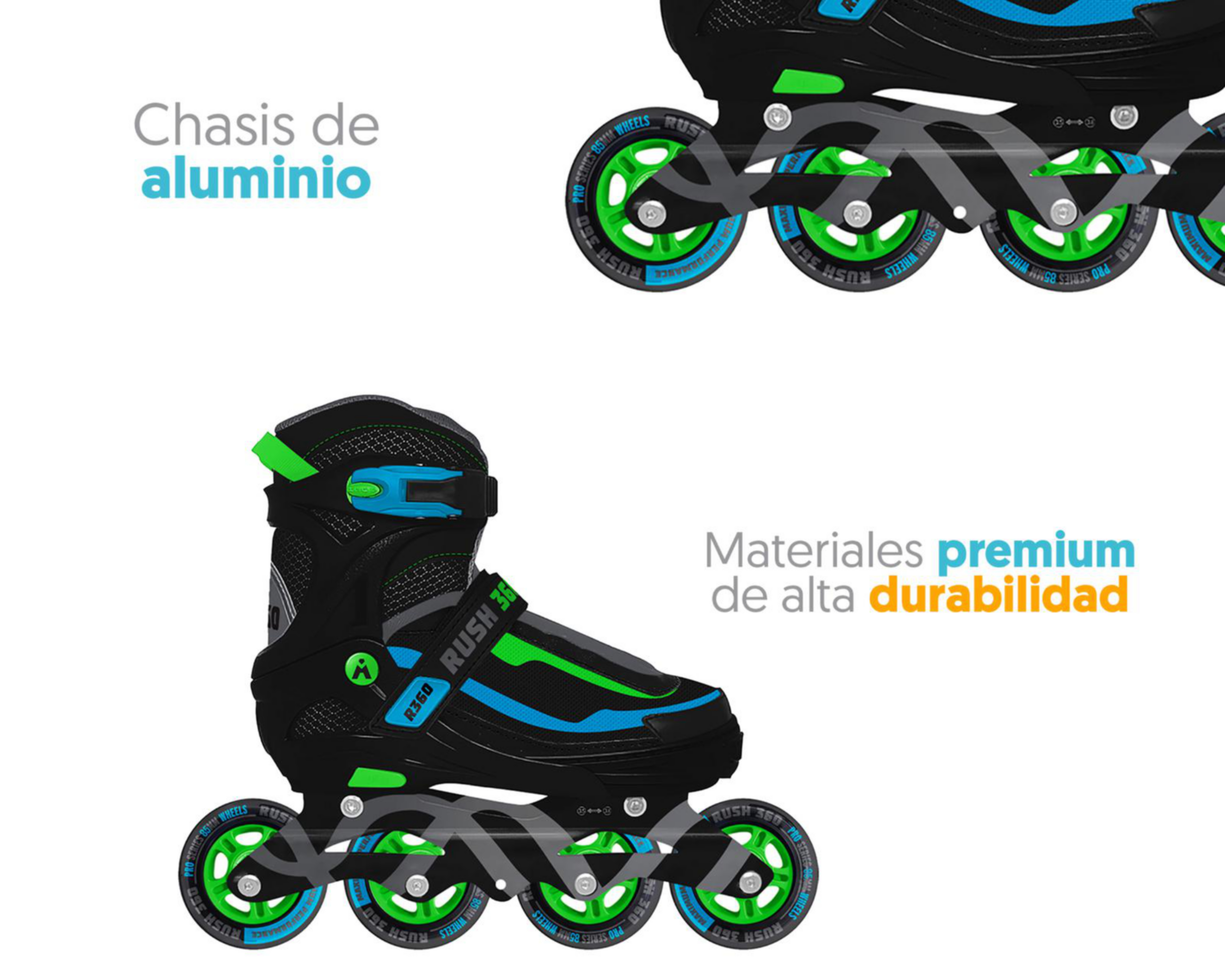 Foto 5 pulgar | Patines de 4 Ruedas Apache Rush 360 Ajustables