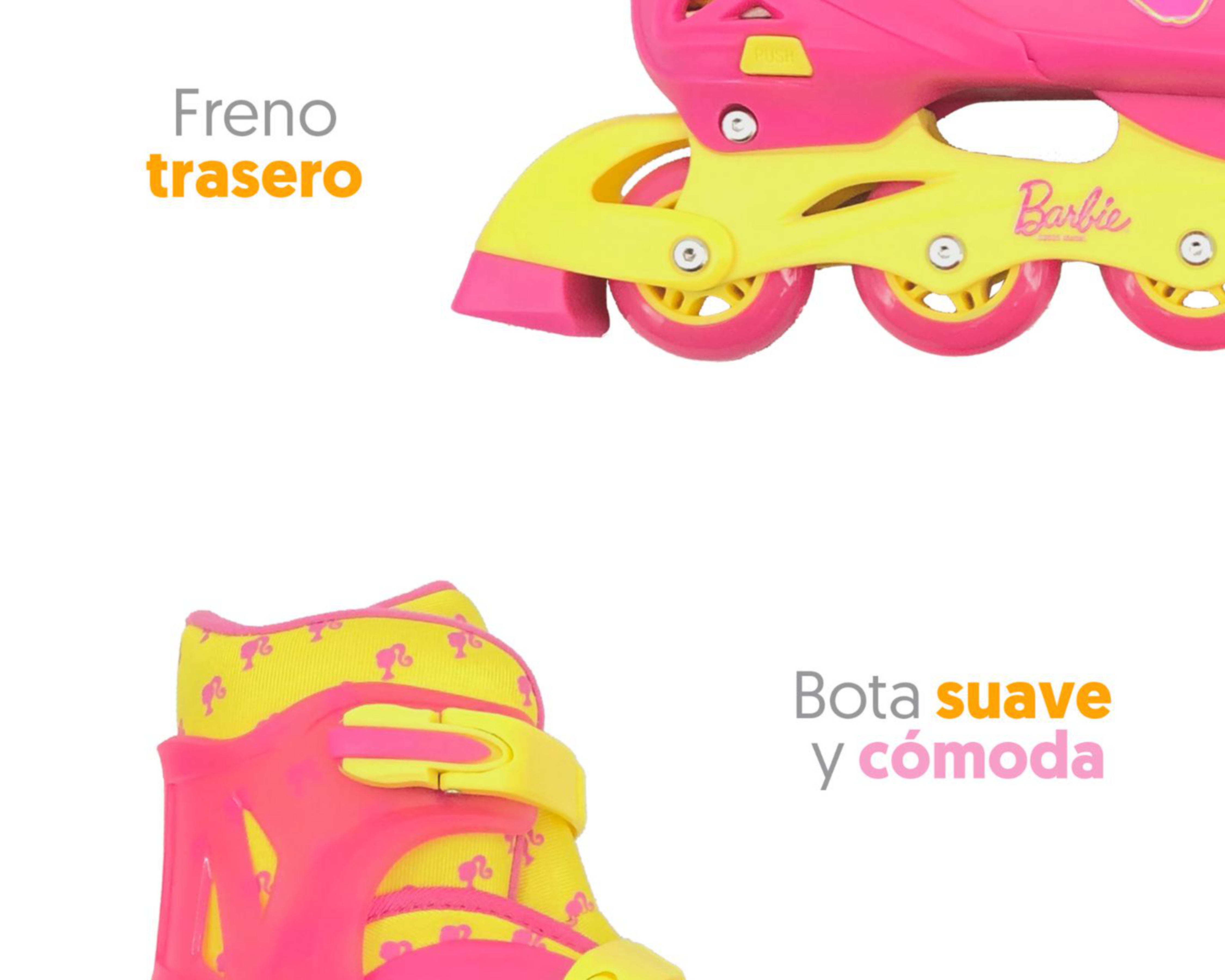 Foto 5 pulgar | Patines para Niña de 4 Ruedas Apache Barbie Ajustables