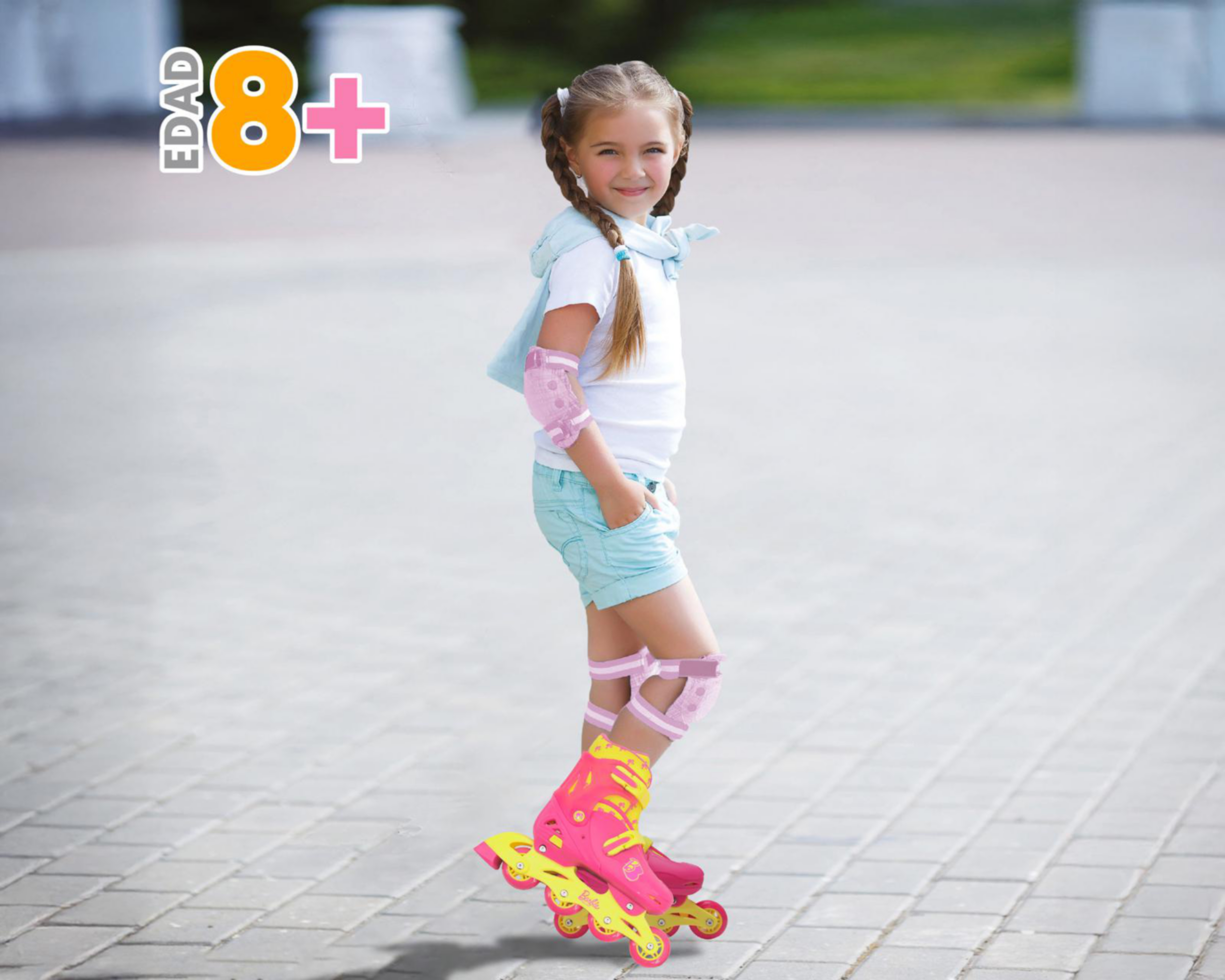 Foto 7 pulgar | Patines para Niña de 4 Ruedas Apache Barbie Ajustables