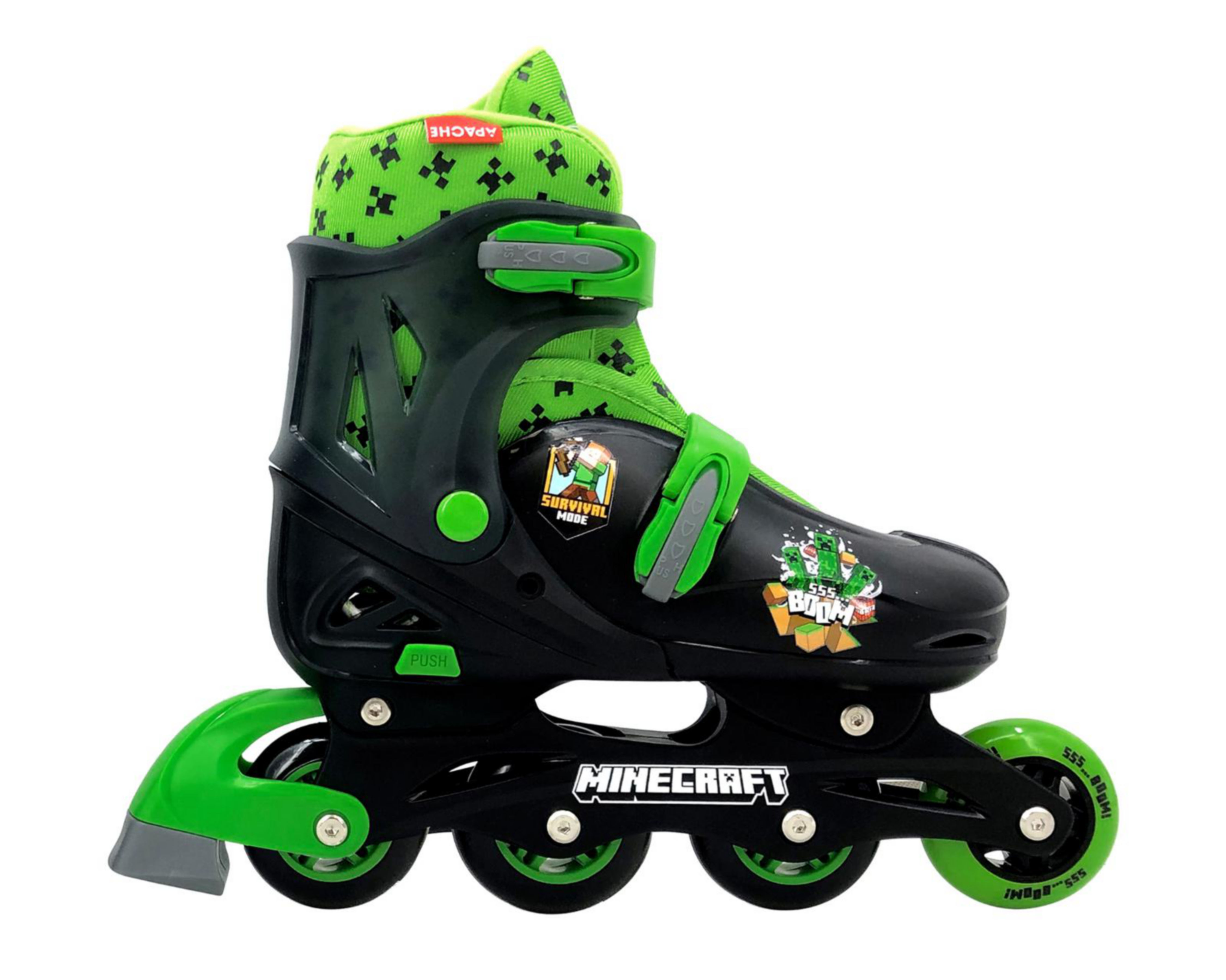 Foto 2 pulgar | Patines para Niño de 4 Ruedas Apache Minecraft Ajustables