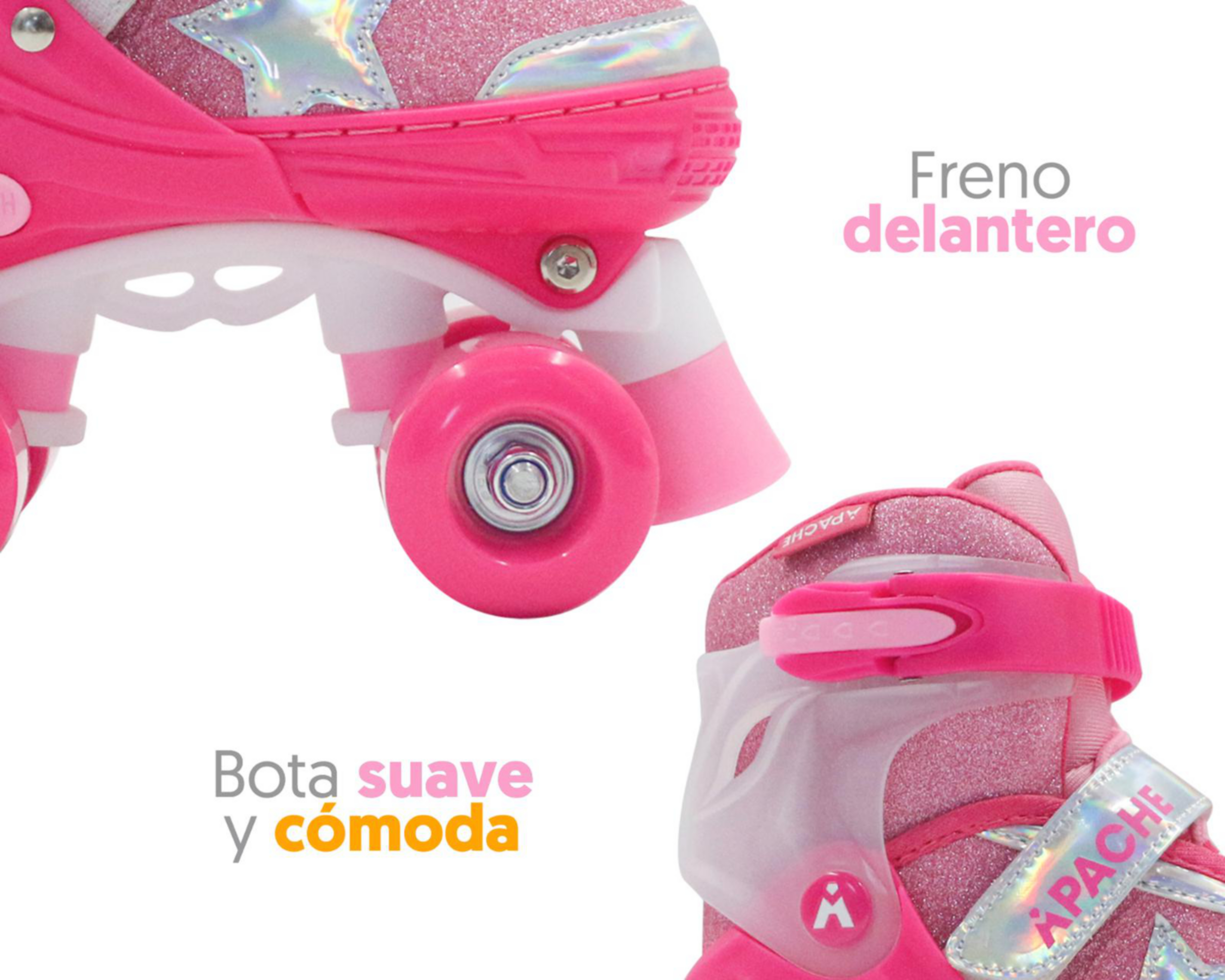 Foto 4 pulgar | Patines para Niña de 4 Ruedas Apache Quad Ajustables