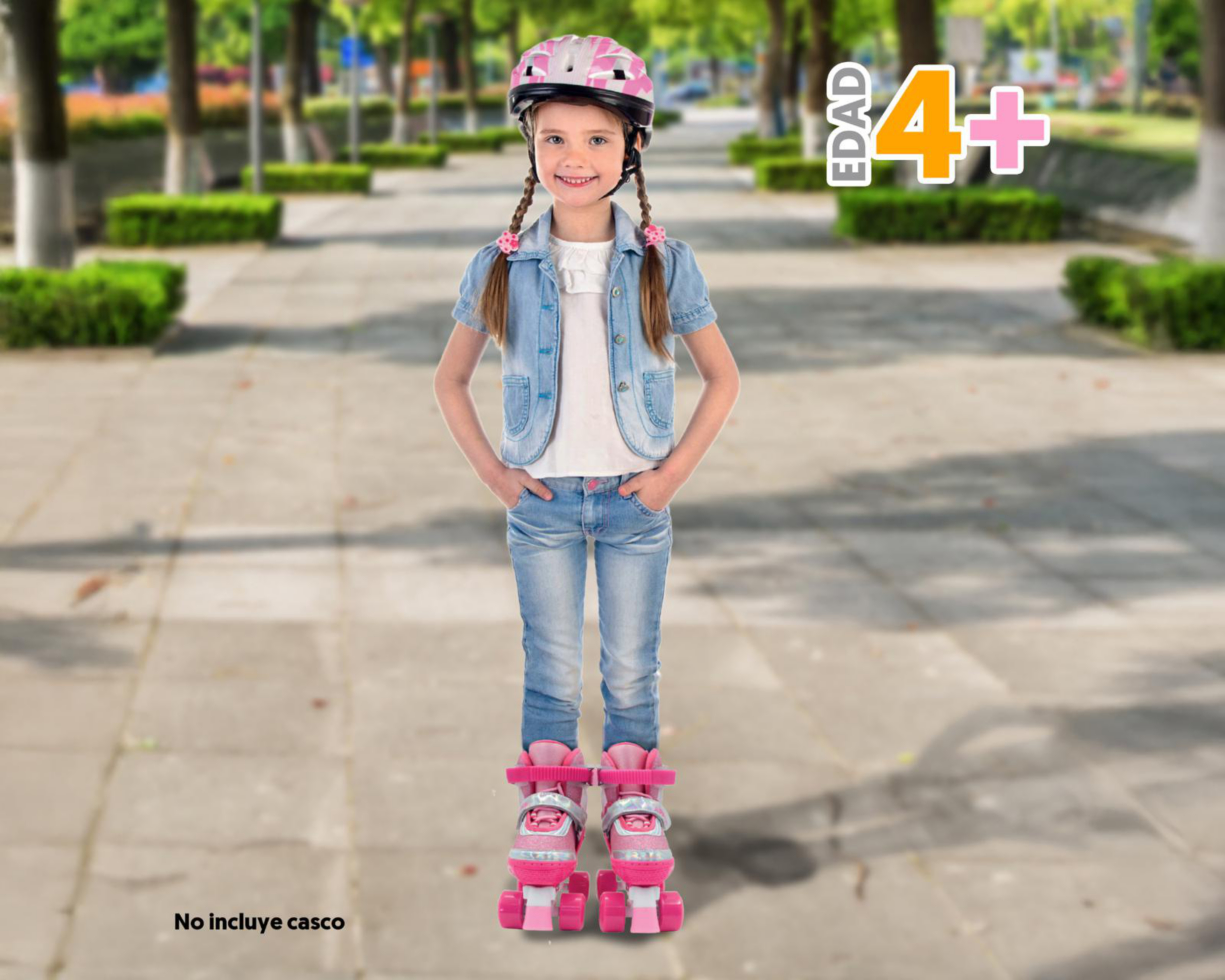 Foto 5 pulgar | Patines para Niña de 4 Ruedas Apache Quad Ajustables