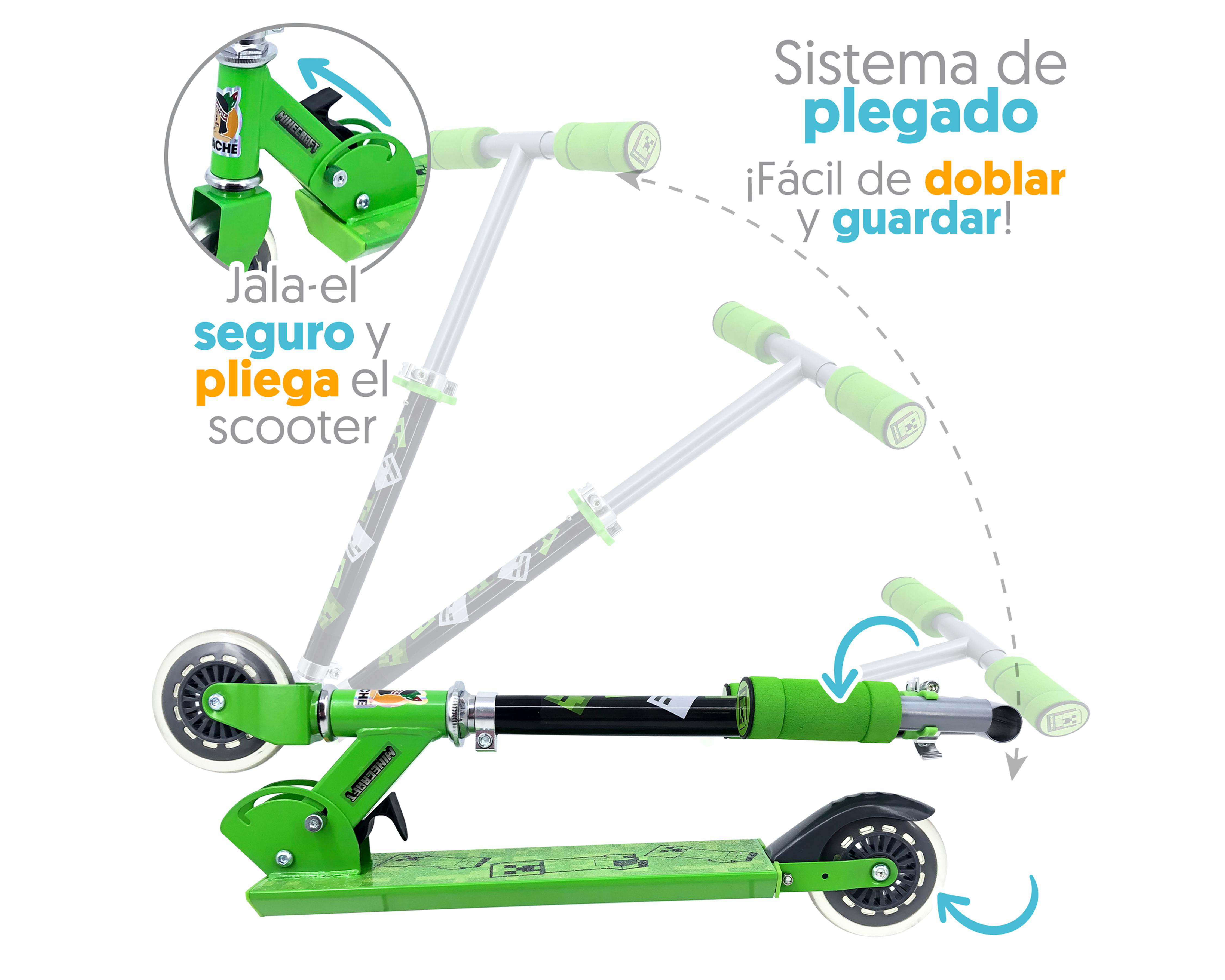 Foto 3 pulgar | Scooter para Niño Apache Minecraft Plegable