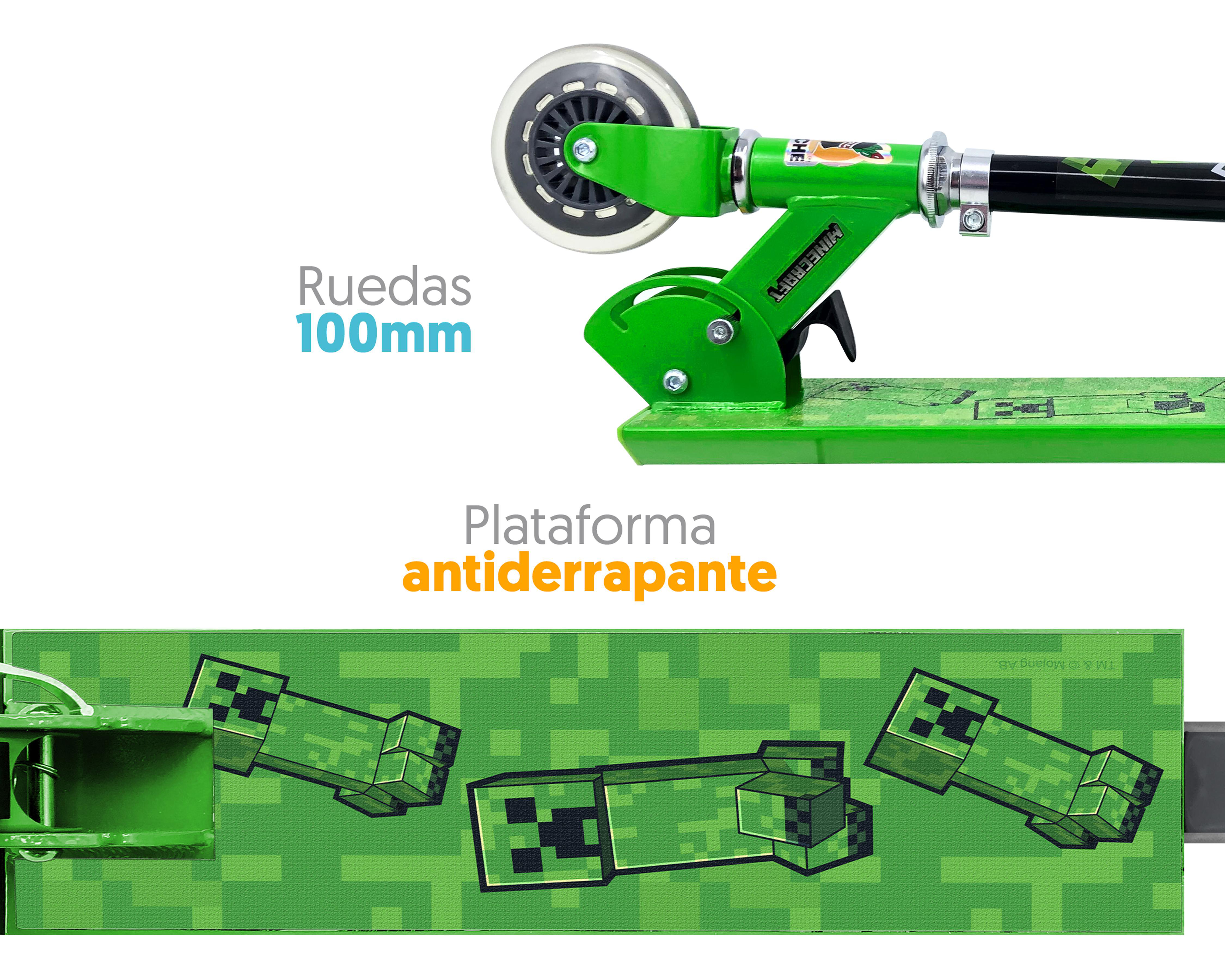 Foto 4 pulgar | Scooter para Niño Apache Minecraft Plegable