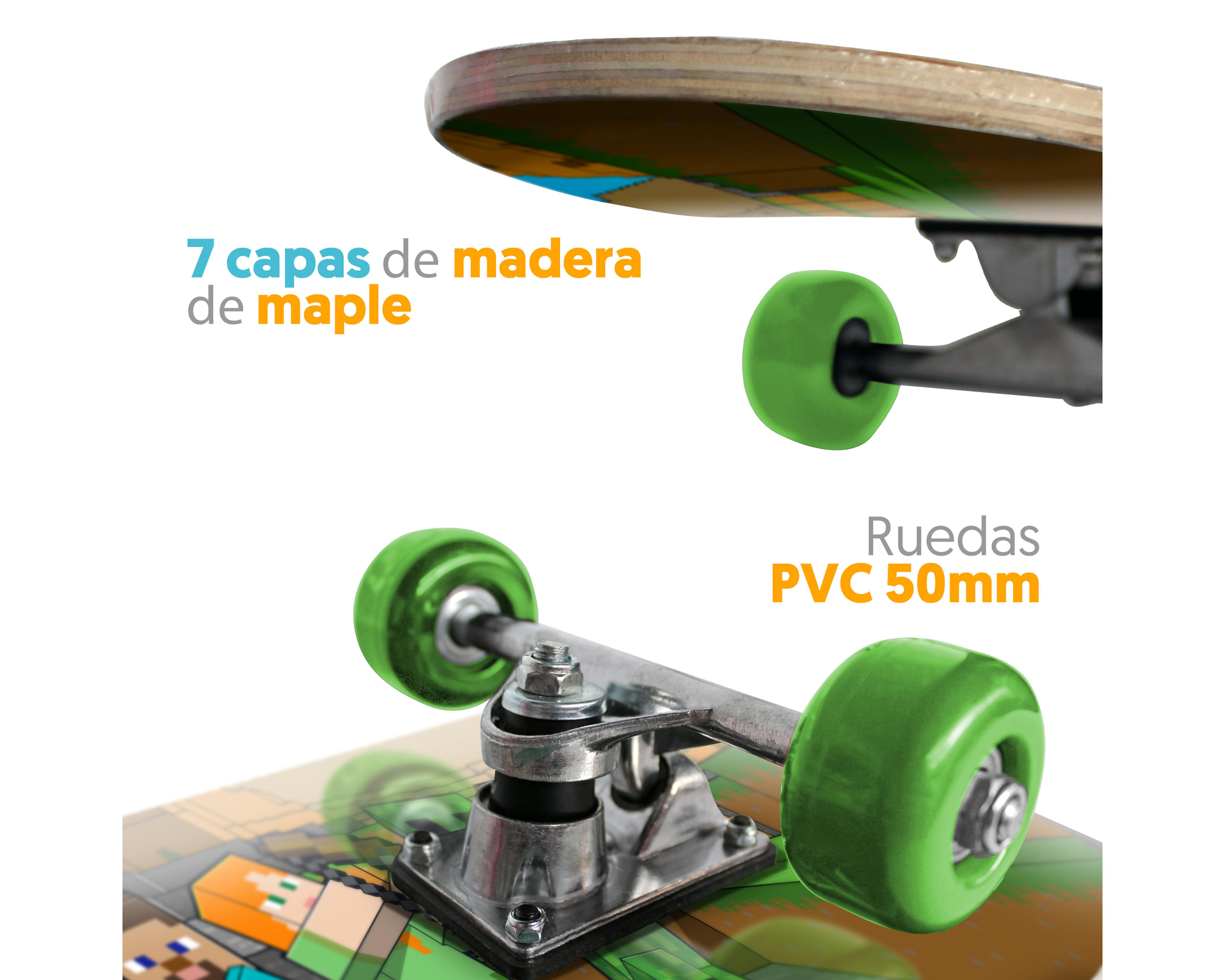 Foto 3 pulgar | Patineta Apache Minecraft con Antiderrapante
