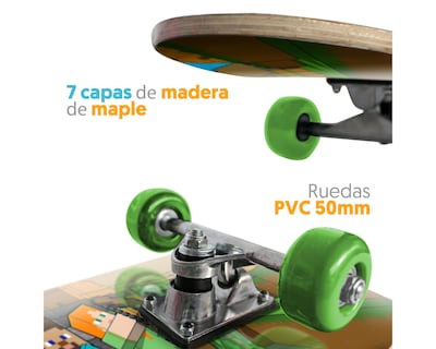 Foto 2 | Patineta Apache Minecraft con Antiderrapante