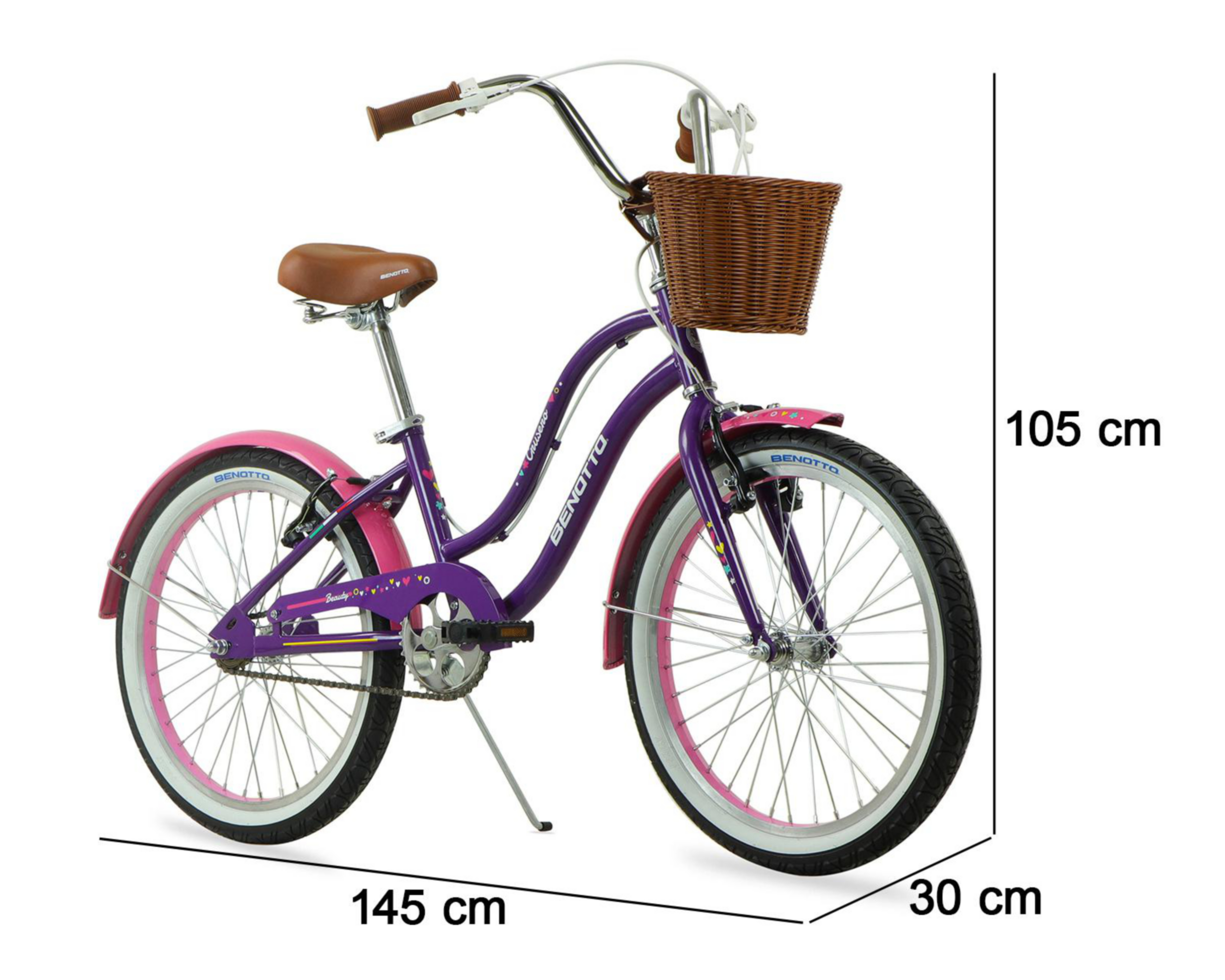 Foto 6 pulgar | Bicicleta Infantil Benotto City Crucero R20 Morada