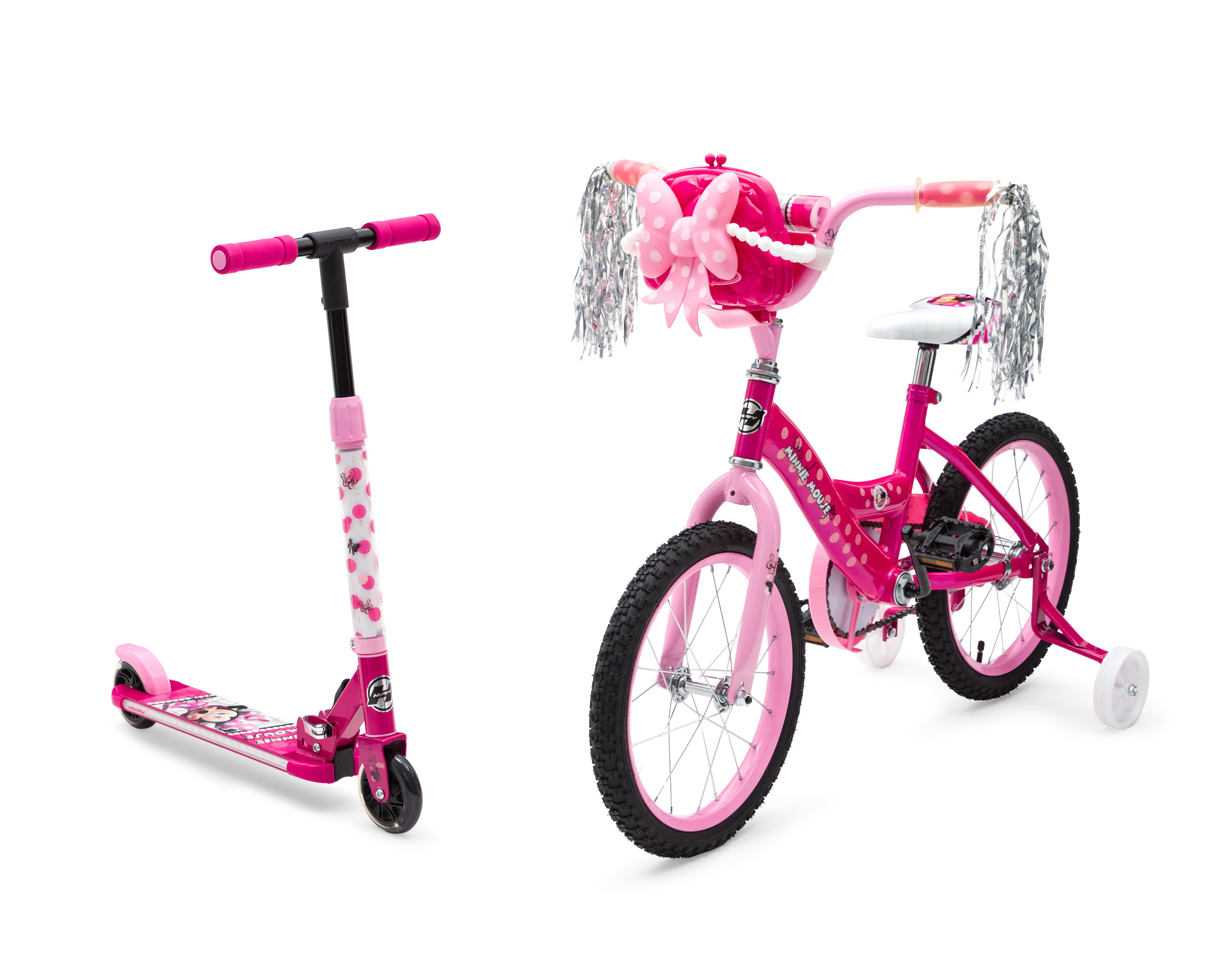 Foto 2 pulgar | Bicicleta y Scooter Infantil Huffy Minnie Rodada 16 Rosa