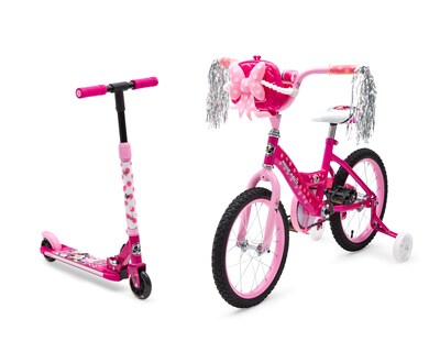Foto 1 | Bicicleta y Scooter Infantil Huffy Minnie Rodada 16 Rosa