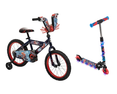 Foto 1 | Bicicleta y Scooter Infantil Huffy Spider-Man Rodada 16 Negra