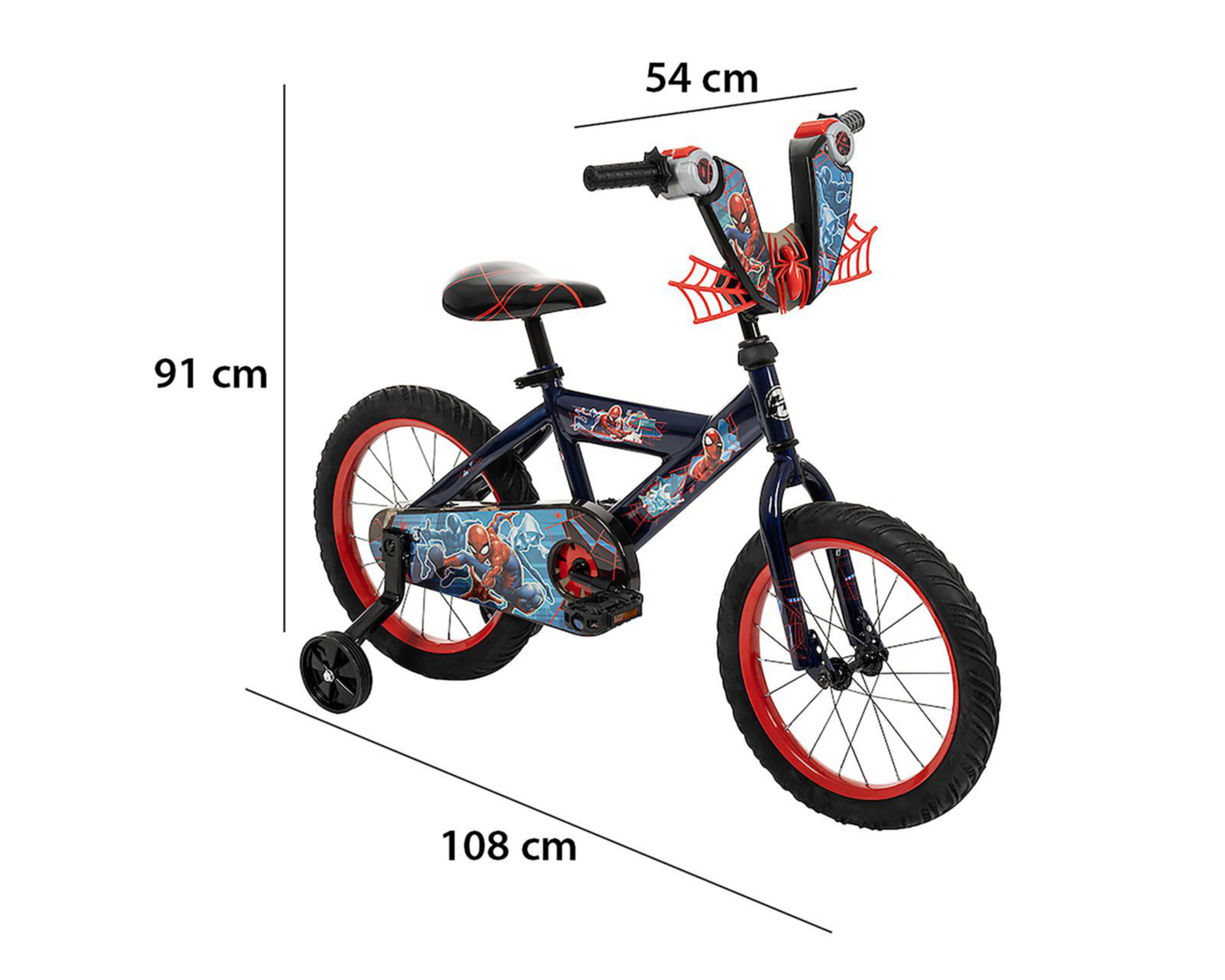 Foto 11 pulgar | Bicicleta y Scooter Infantil Huffy Spider-Man Rodada 16 Negra
