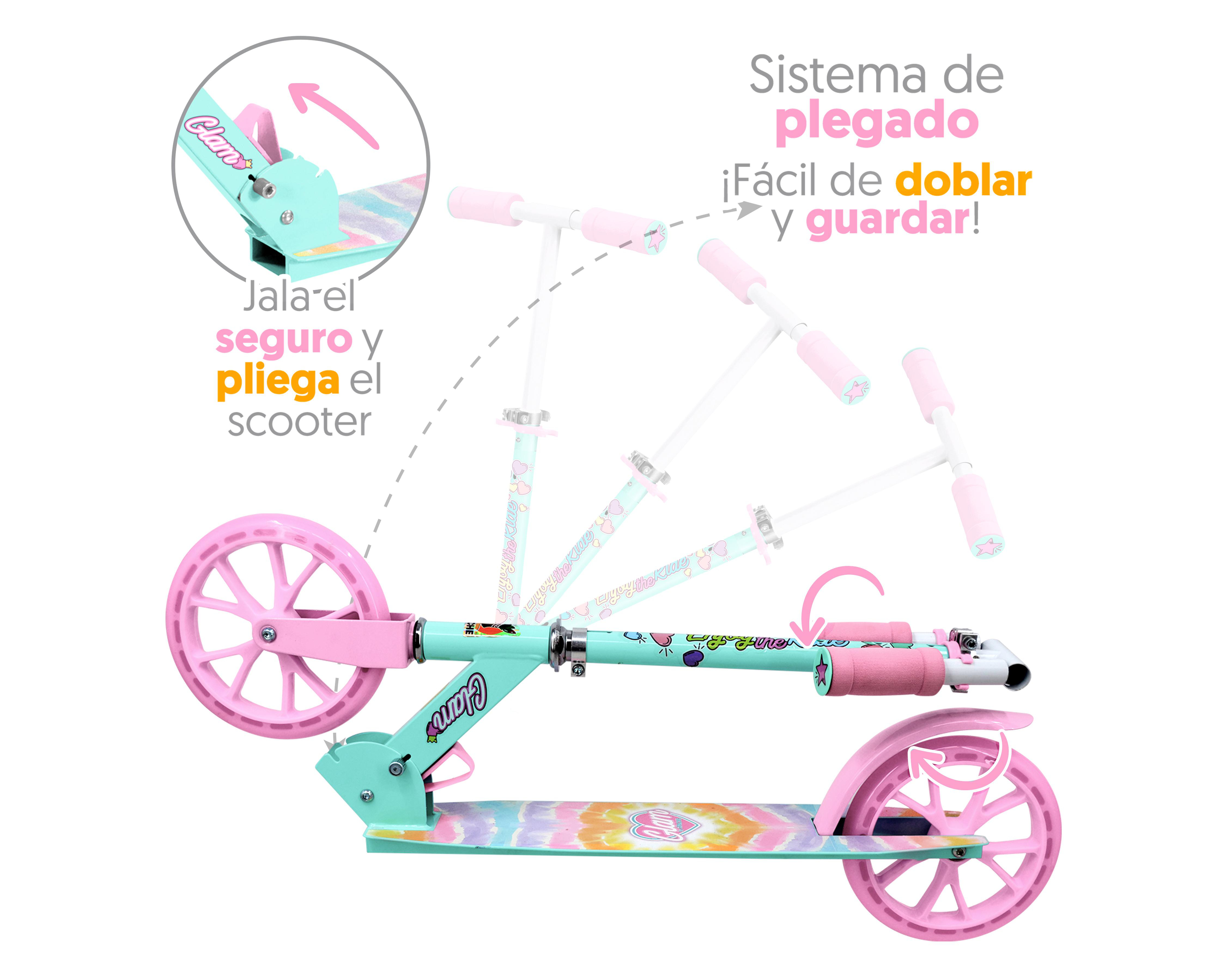Foto 3 pulgar | Scooter Infantil Apache Glam Plegable