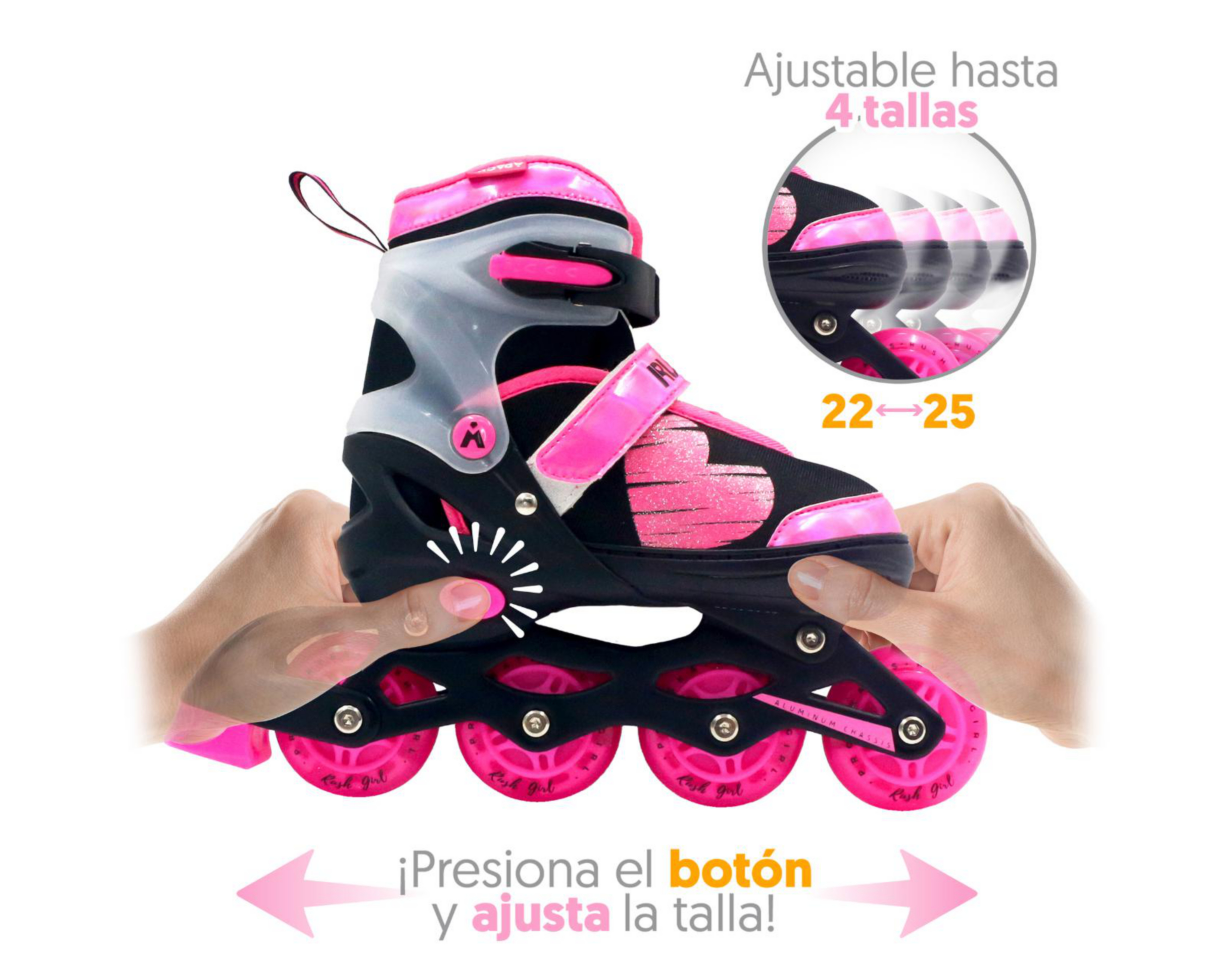 Foto 4 | Patines para Niña Apache Rush Girl Ajustables