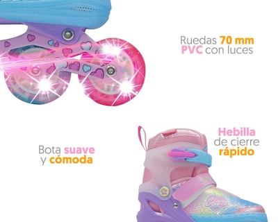 Foto 5 | Patines para Niña de 4 Ruedas Apache Glam Ajustables