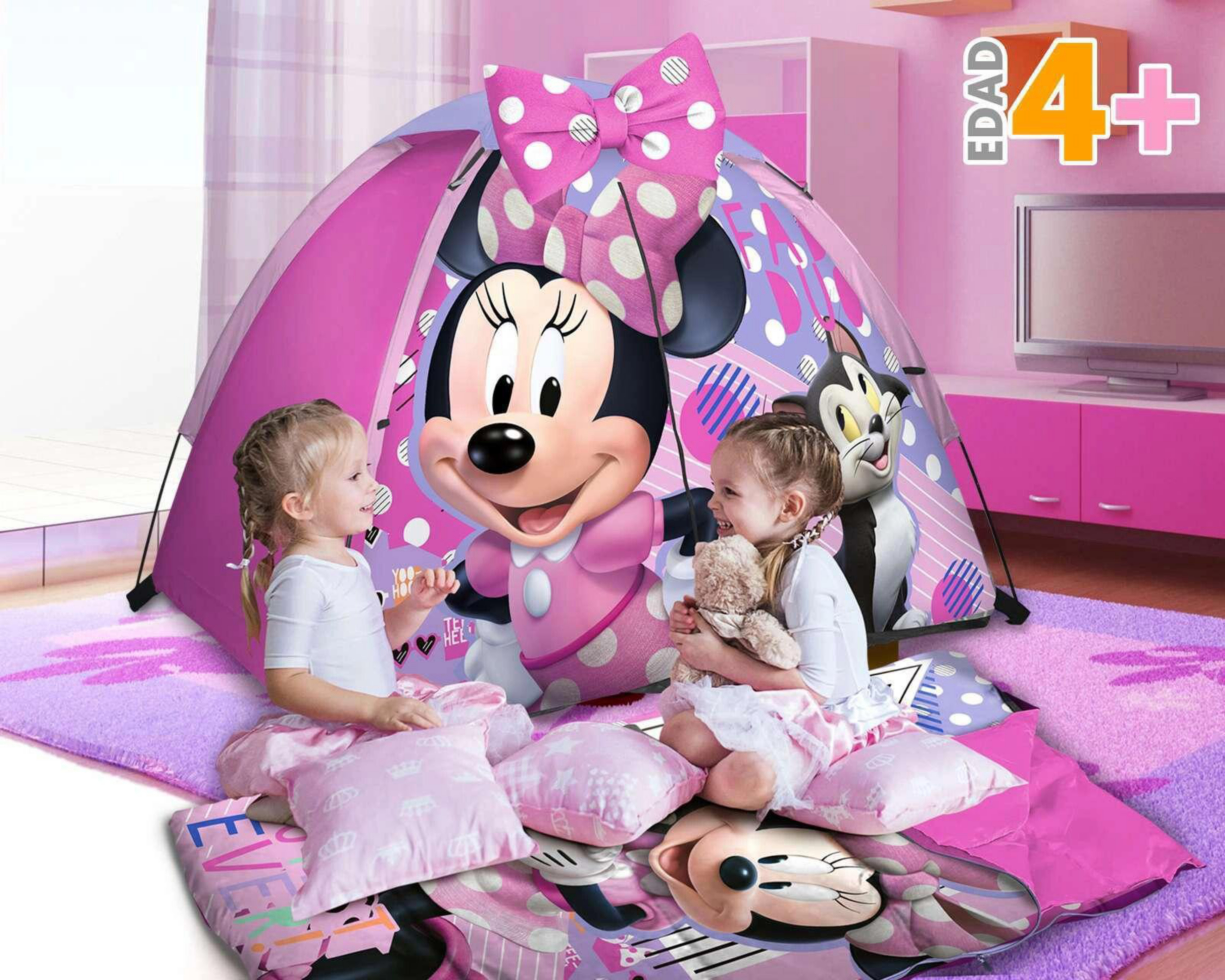 Foto 3 pulgar | Casa de Campaña y Bolsa para Dormir Minnie Mouse