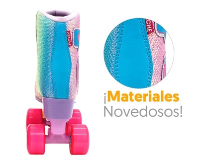 Foto 4 | Patines Apache Emojis Brillos Azul/Rosa Talla 23