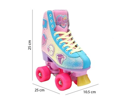 Foto 6 | Patines Apache Emojis Brillos Azul/Rosa Talla 23