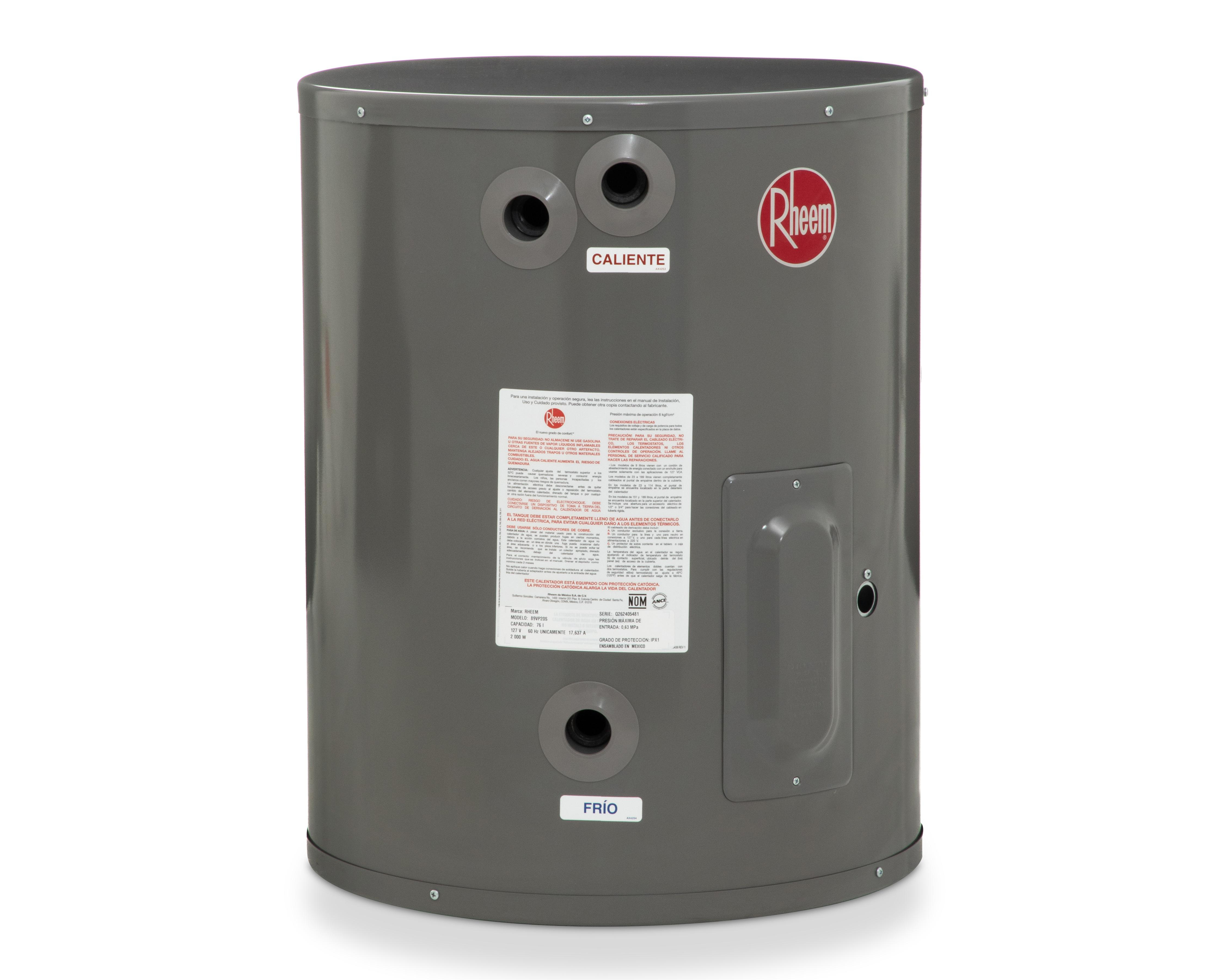 Calentador de Agua de Depósito Rheem 89VP20 76L de 2 Servicios Eléctrico